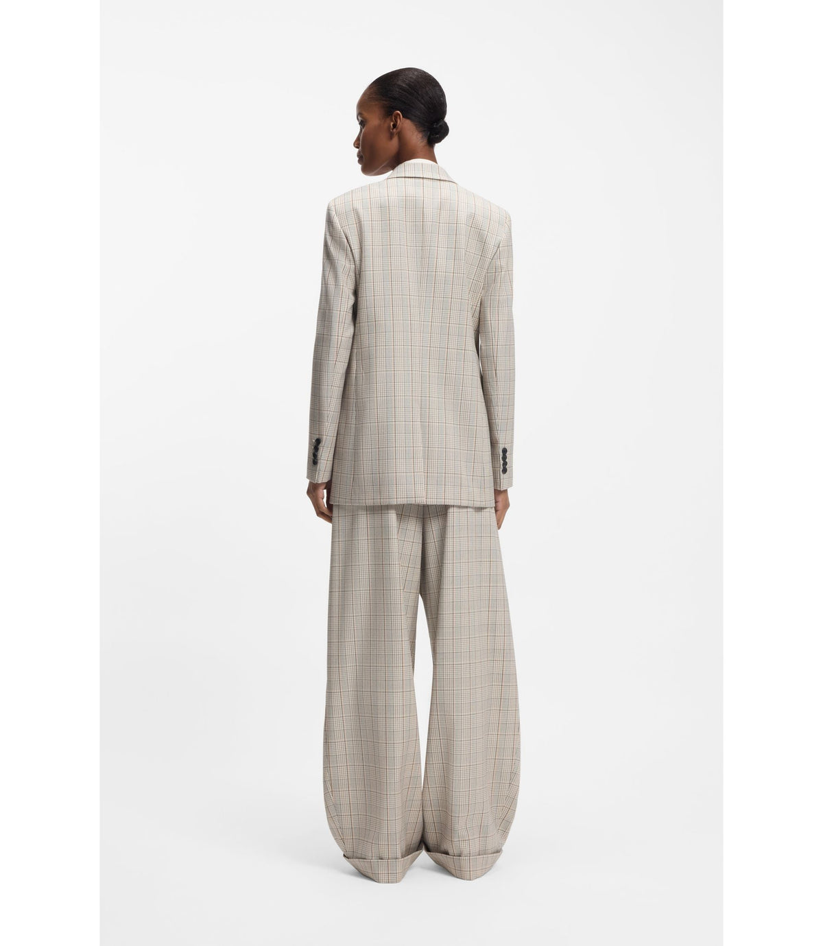 Boss Checked Regular Fit Blazer In Stretch Wool Patterned Women's