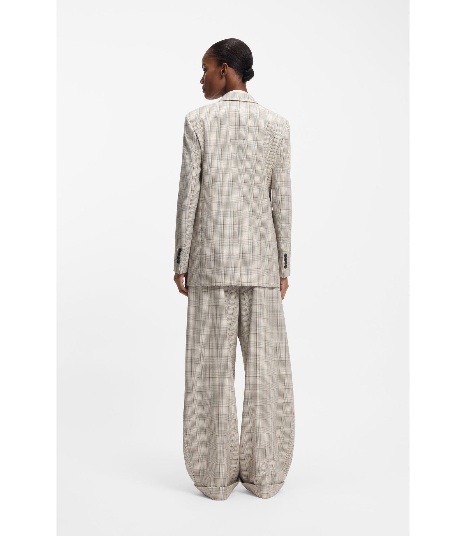Boss Checked Regular Fit Blazer In Stretch Wool Patterned Women's