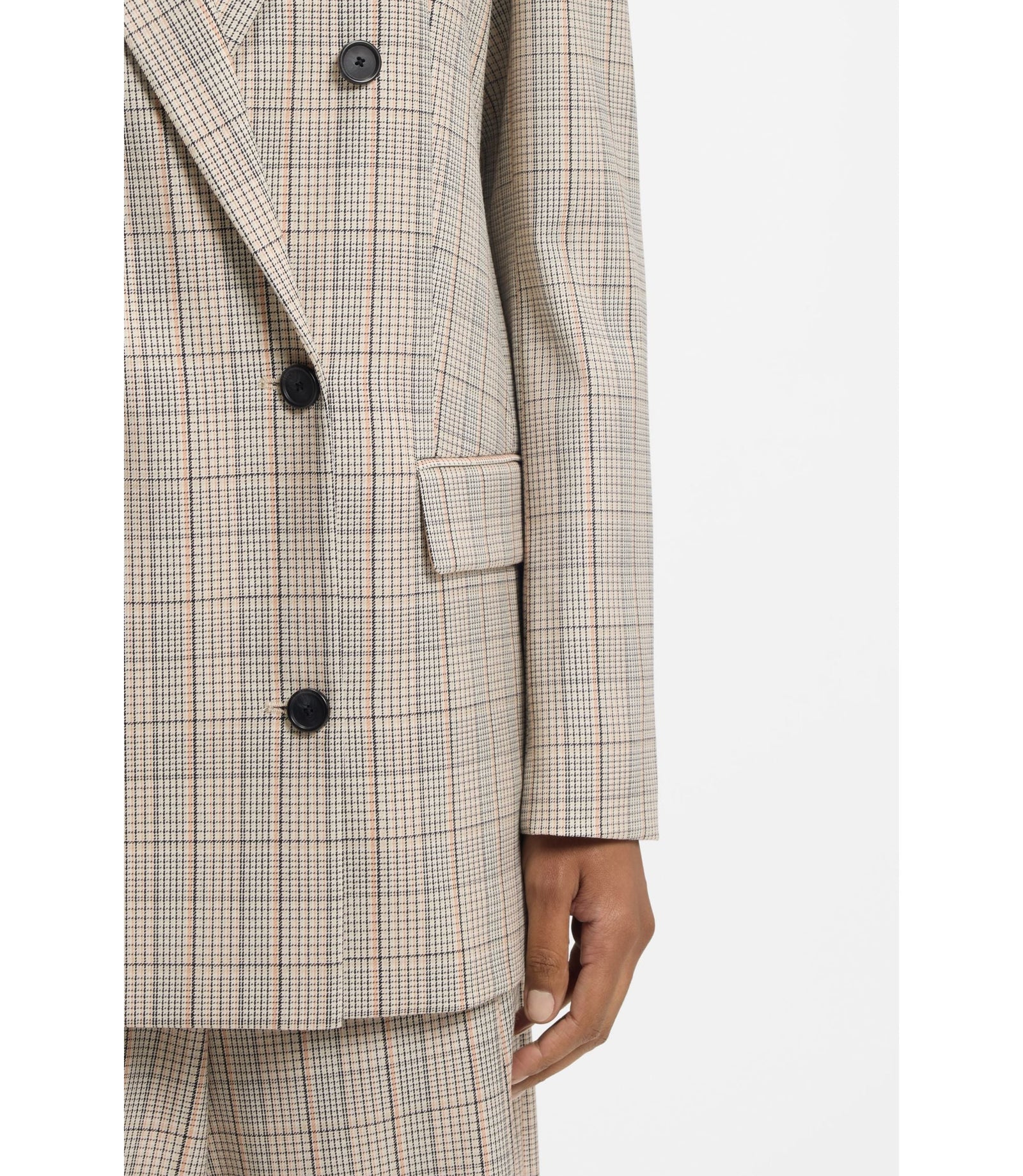 Boss Checked Regular Fit Blazer In Stretch Wool Patterned Women's