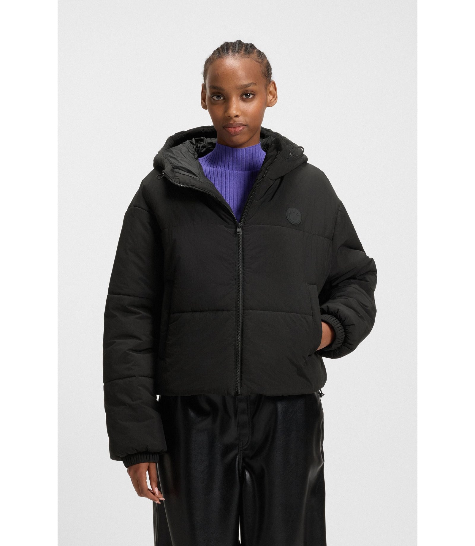Hugo Bubble Shape Padded Jacket With Water Repellent Finish Black Women's