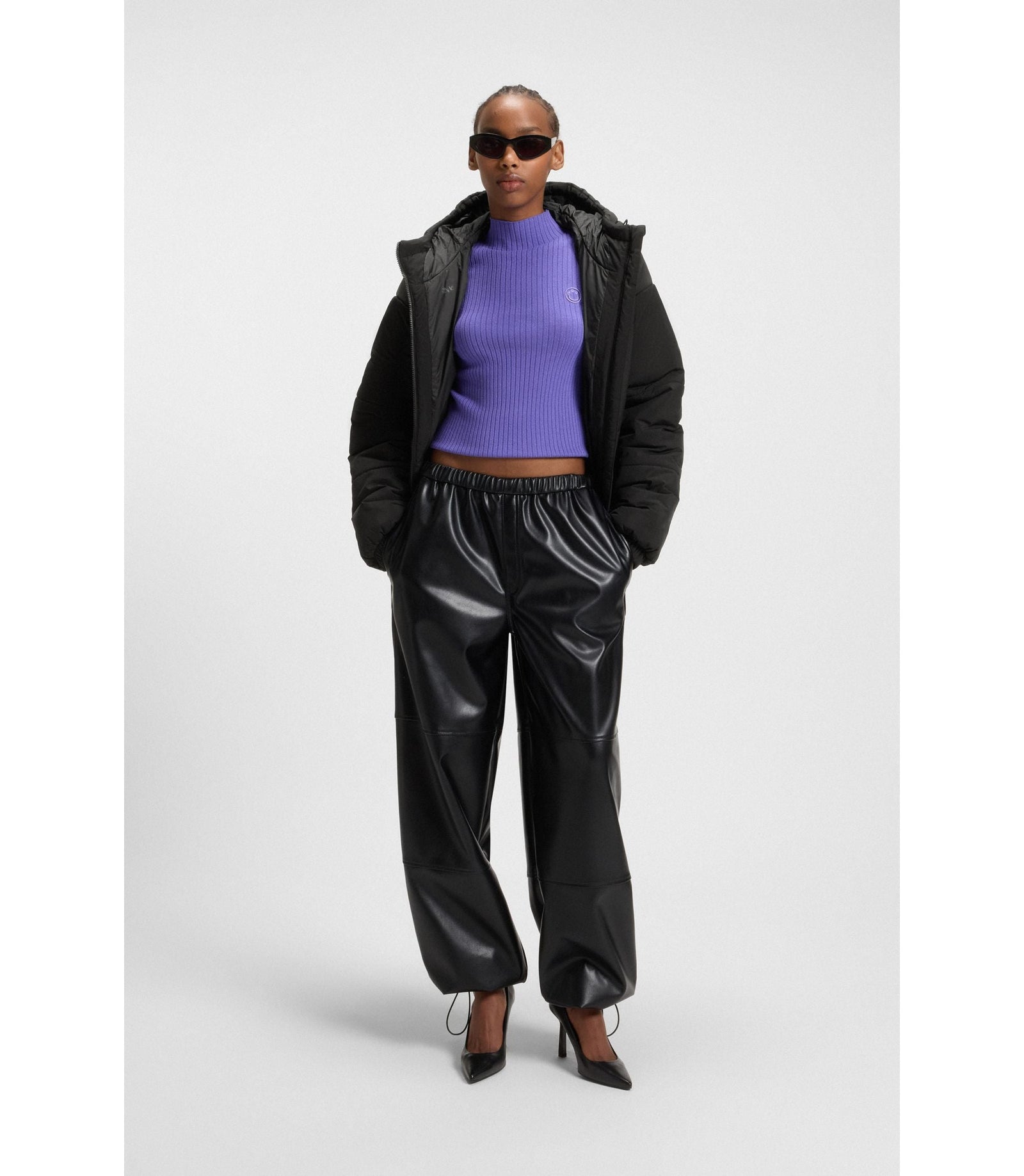 Hugo Bubble Shape Padded Jacket With Water Repellent Finish Black Women's