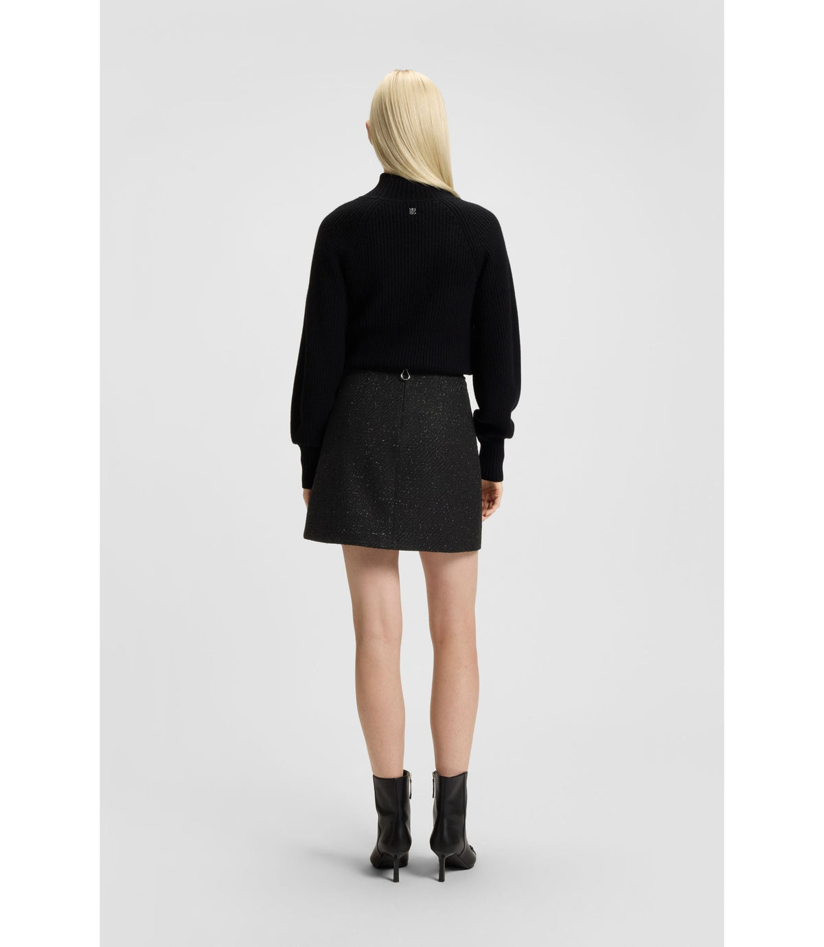 Hugo Boucl Mini Skirt With Chain Tape Black Women's