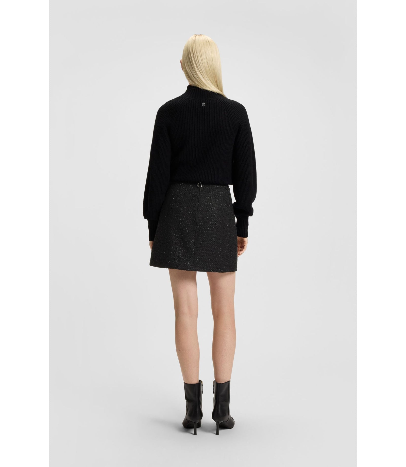 Hugo Boucl Mini Skirt With Chain Tape Black Women's