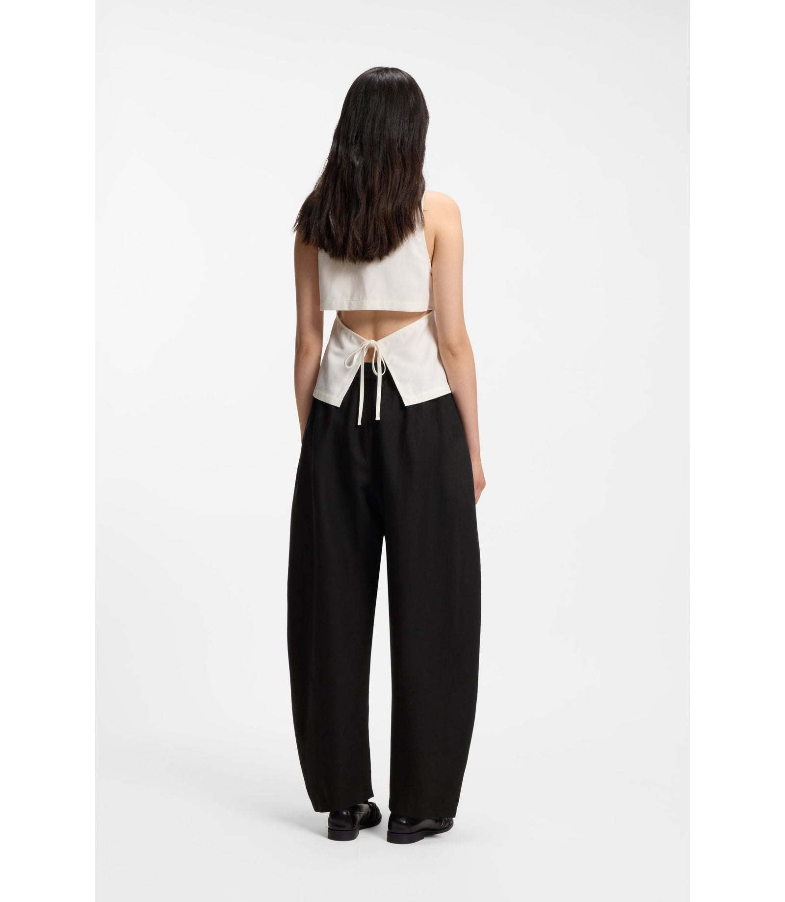 Boss Balloon Leg Trousers With Elasticated Waist Black Women's