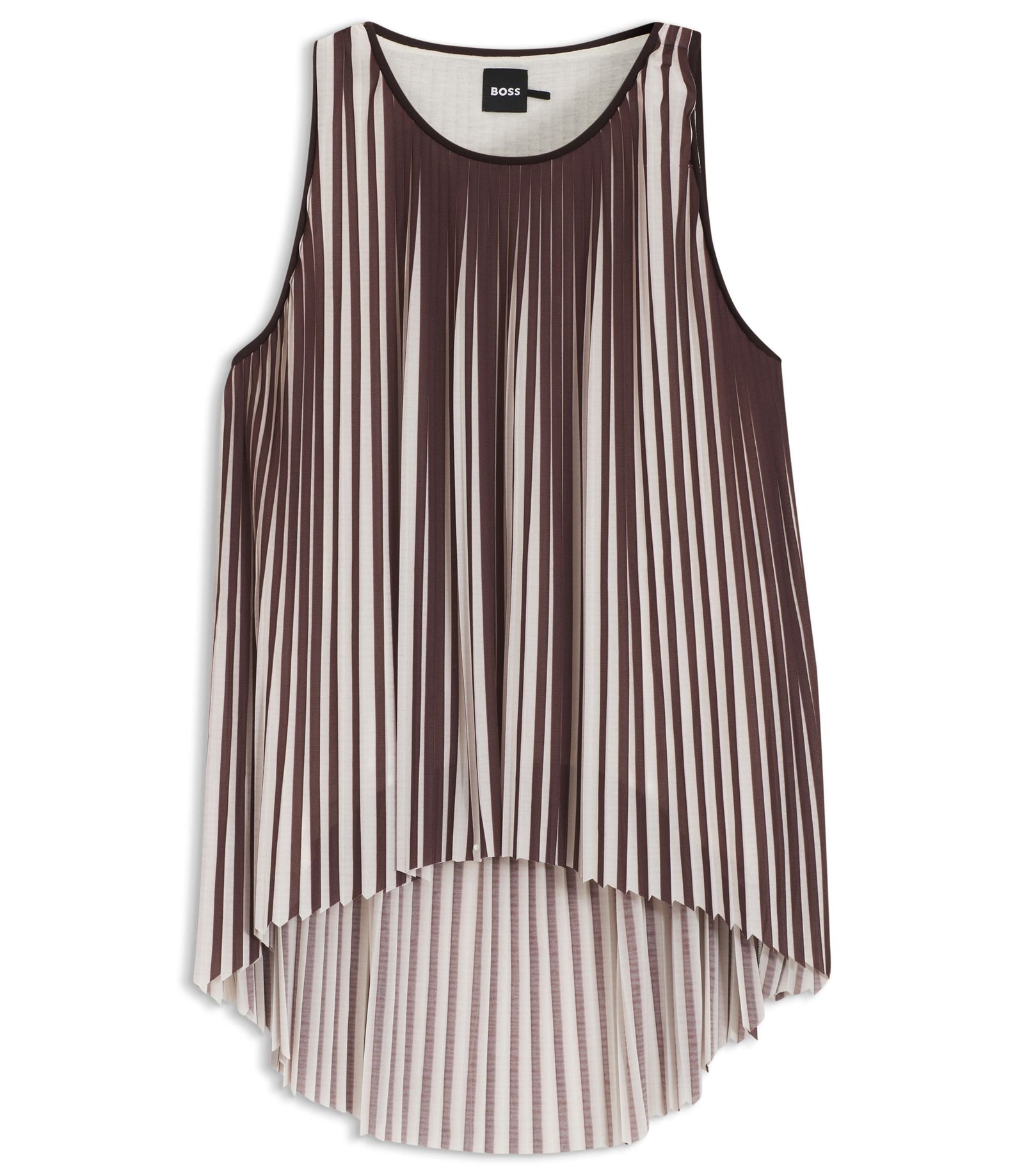 Boss A Line Top With Two Tone Pliss Pleats Patterned Women's