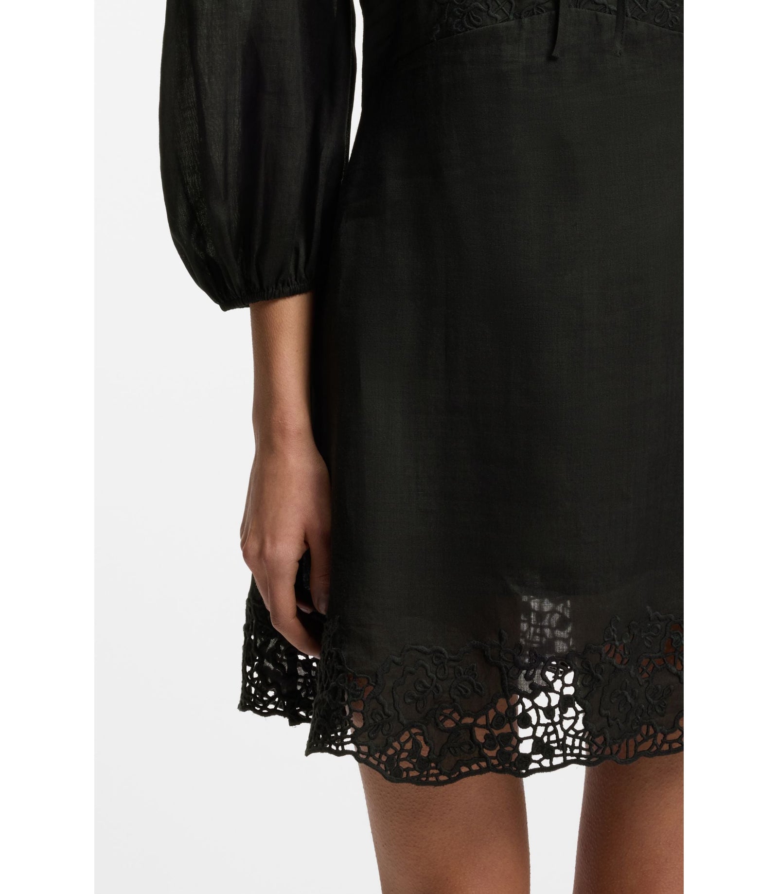 Boss A Line Dress With Embroidered Details Black Women's