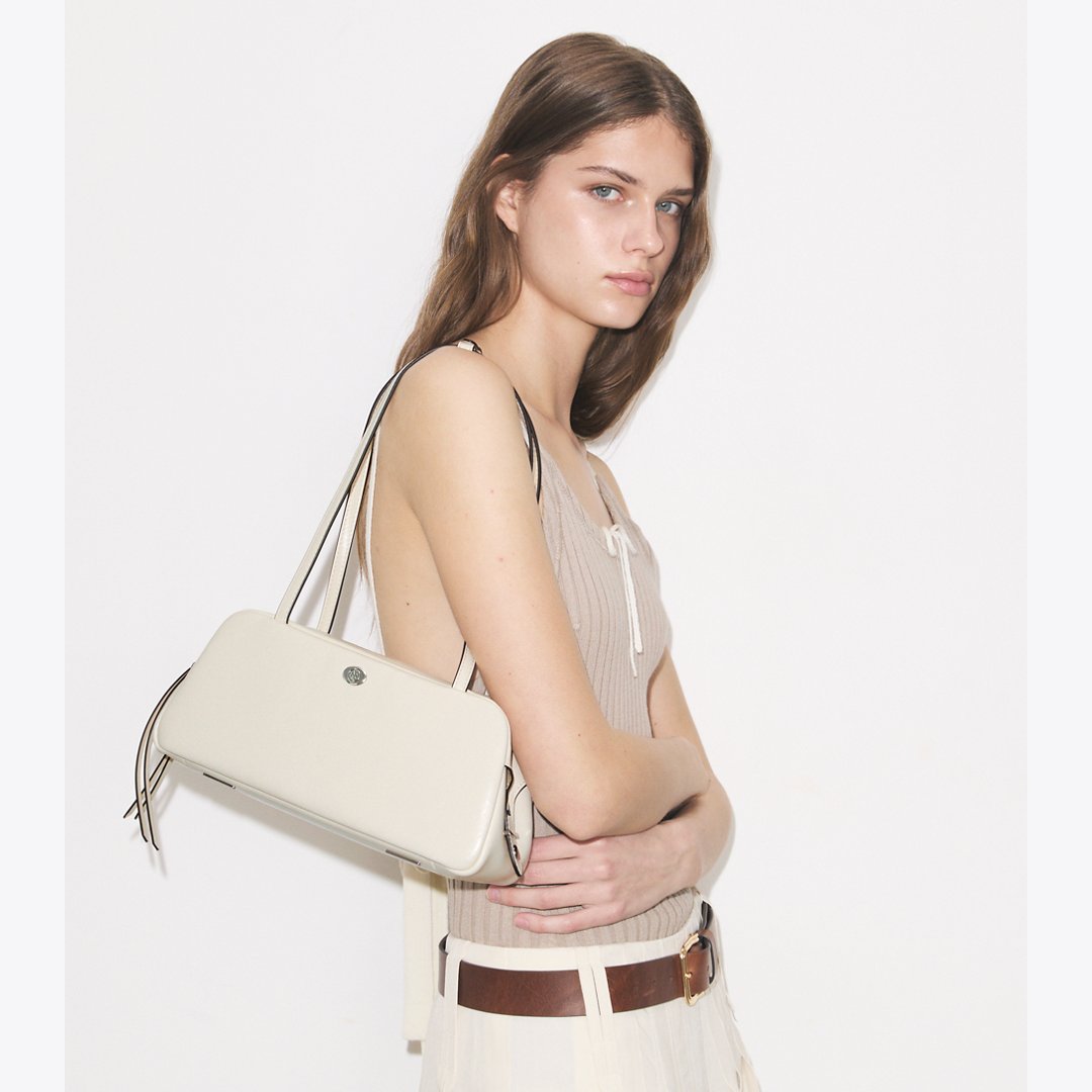 Tory Burch Robinson Satchel Light Cream