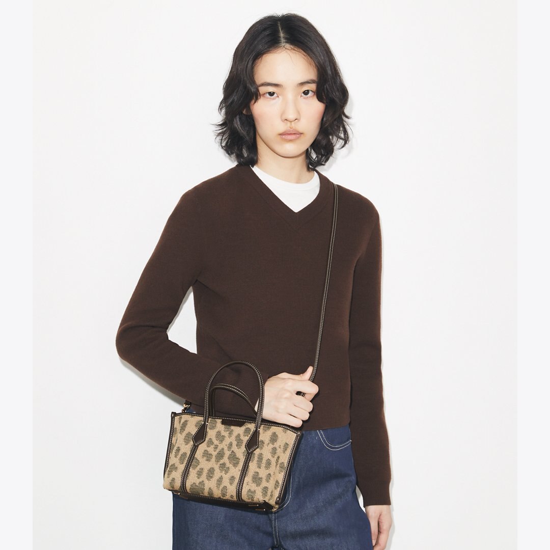 Tory Burch Mini Perry Canvas Tote Cheetah