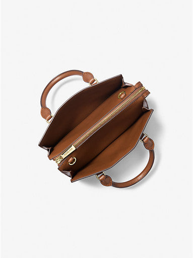Michael Kors Sheila Small Signature Logo Satchel Brown