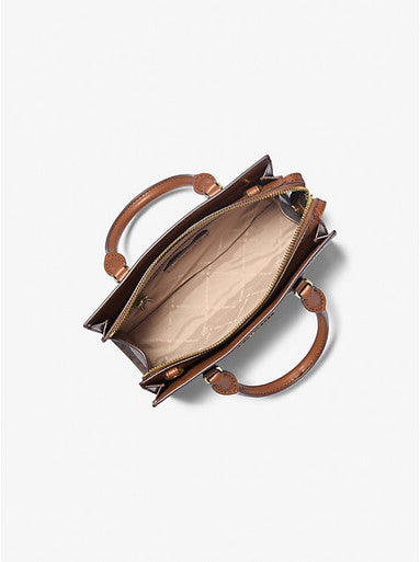 Michael Kors Sheila Small Signature Logo Satchel Brown