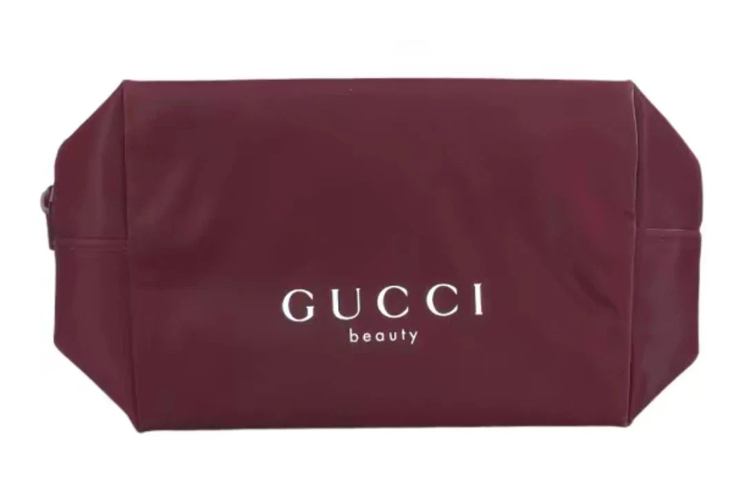 GUCCI Luxury Dark Red Makeup Bag - Portable and Organizable