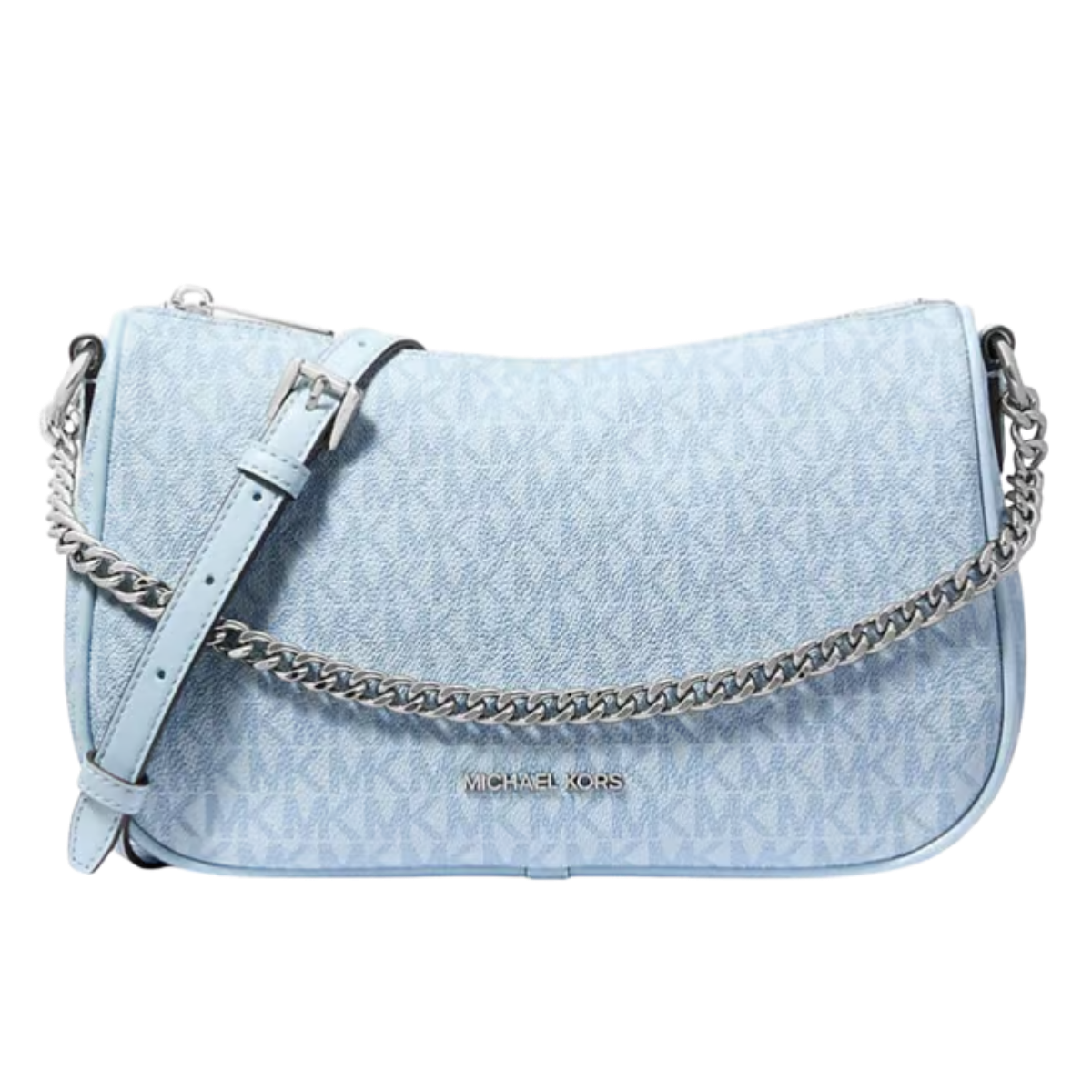 Michael Kors Sky Blue Carmela Convertible Medium Crossbody Bag