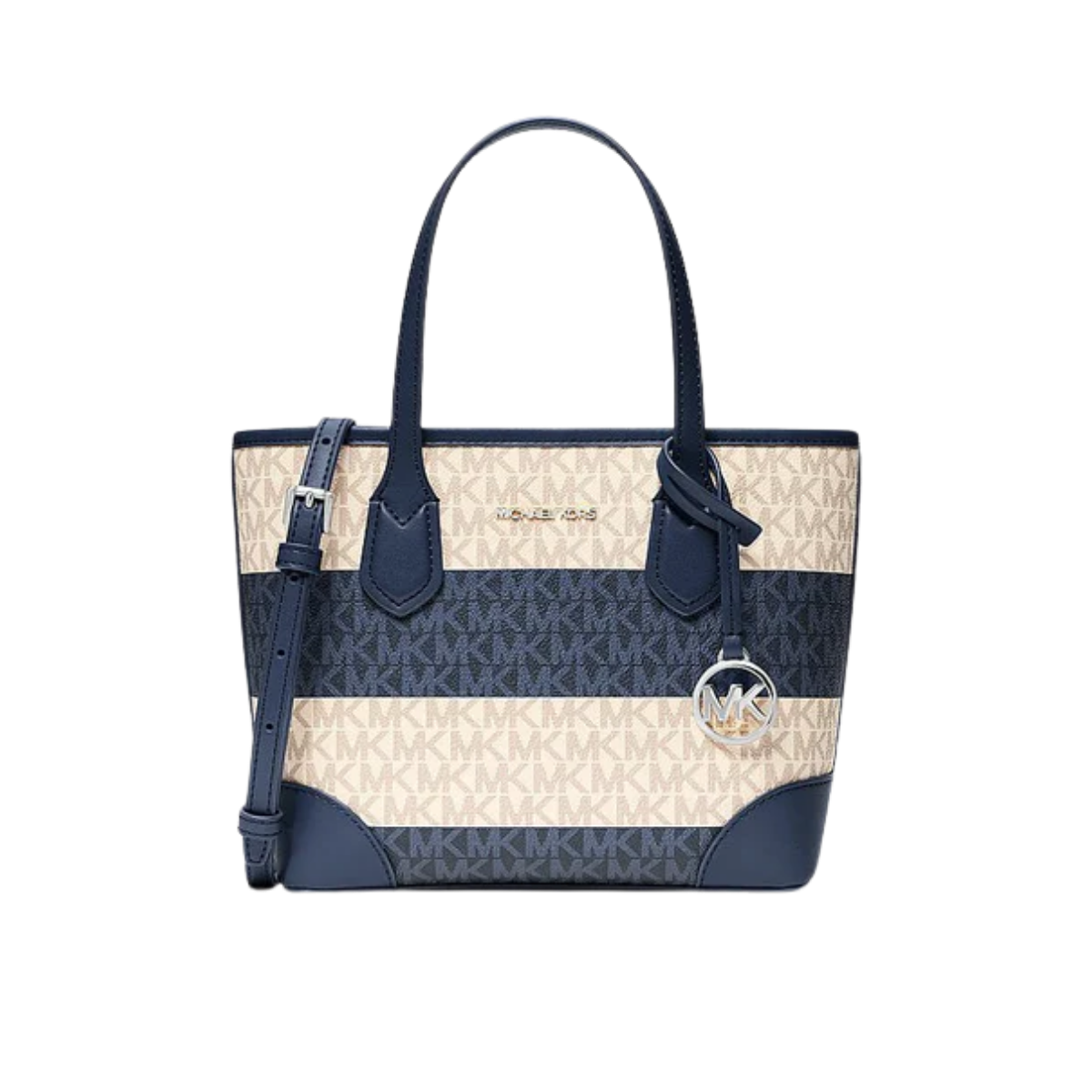 Michael Kors Eva Extra-Small Signature Logo Convertible Crossbody Bag Navy