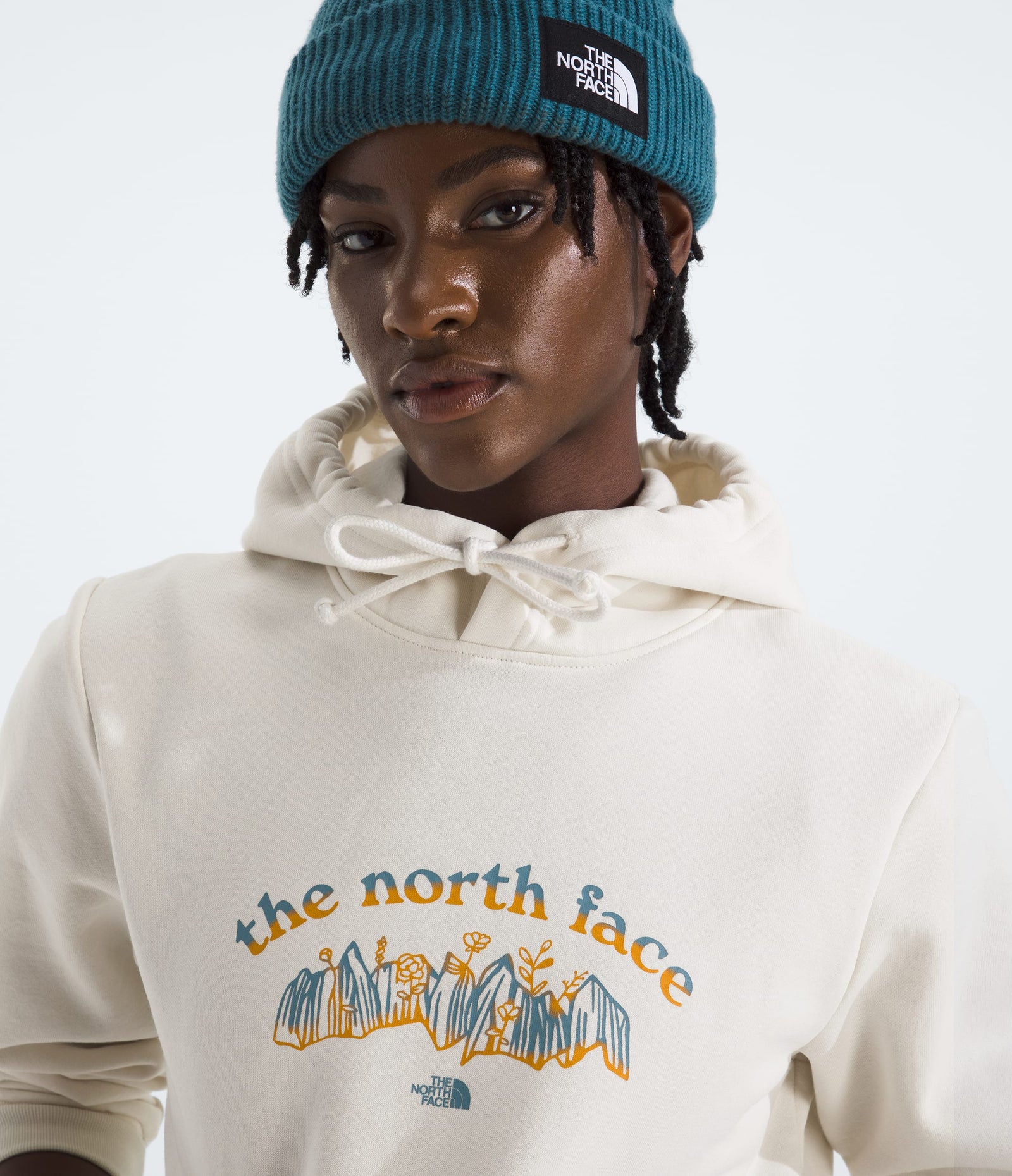 The North Face Women’s Evolution Retro-Growth Hoodie—Graphic White Dune