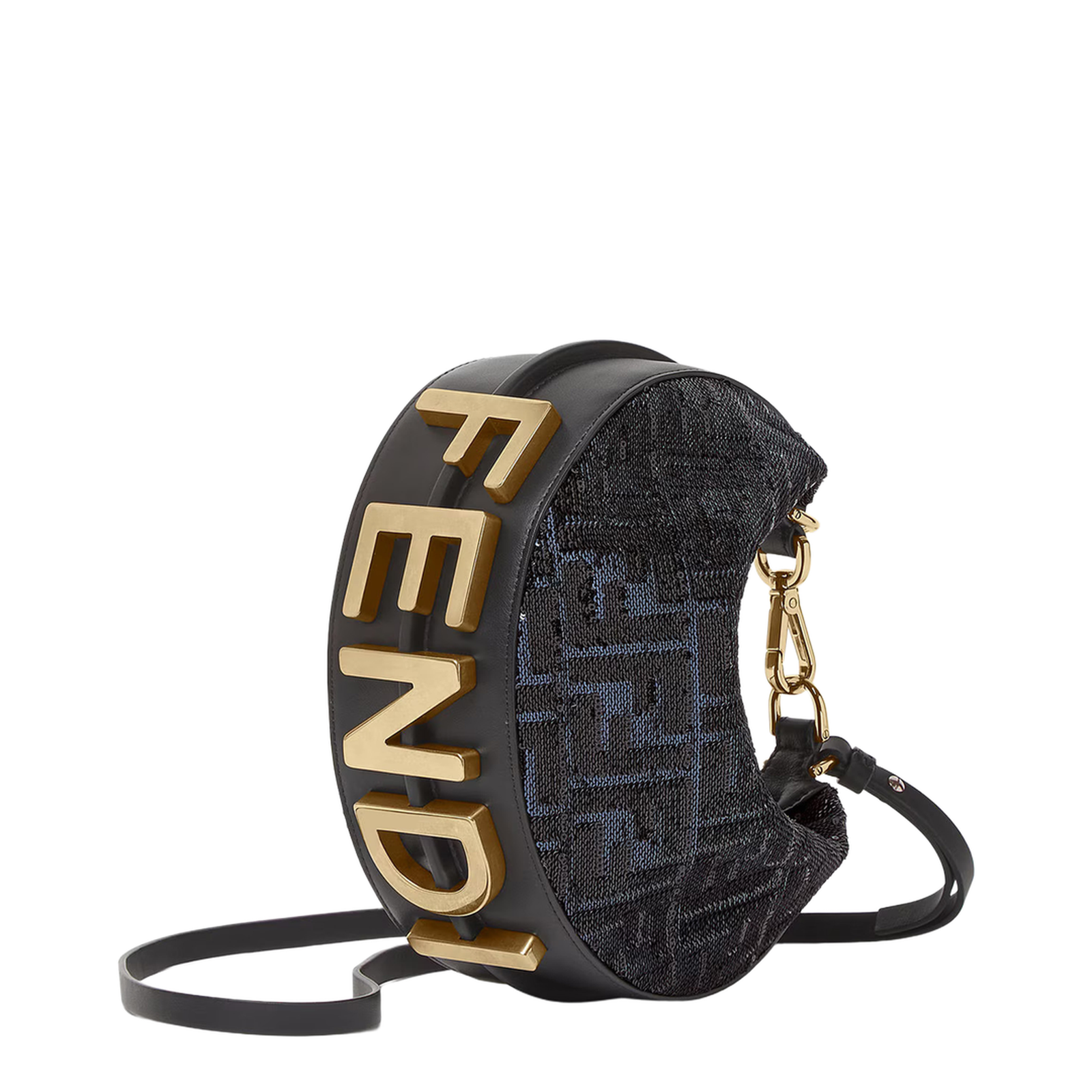 Fendigraphy Mini Sequin Hobo Bag - Blue and Black