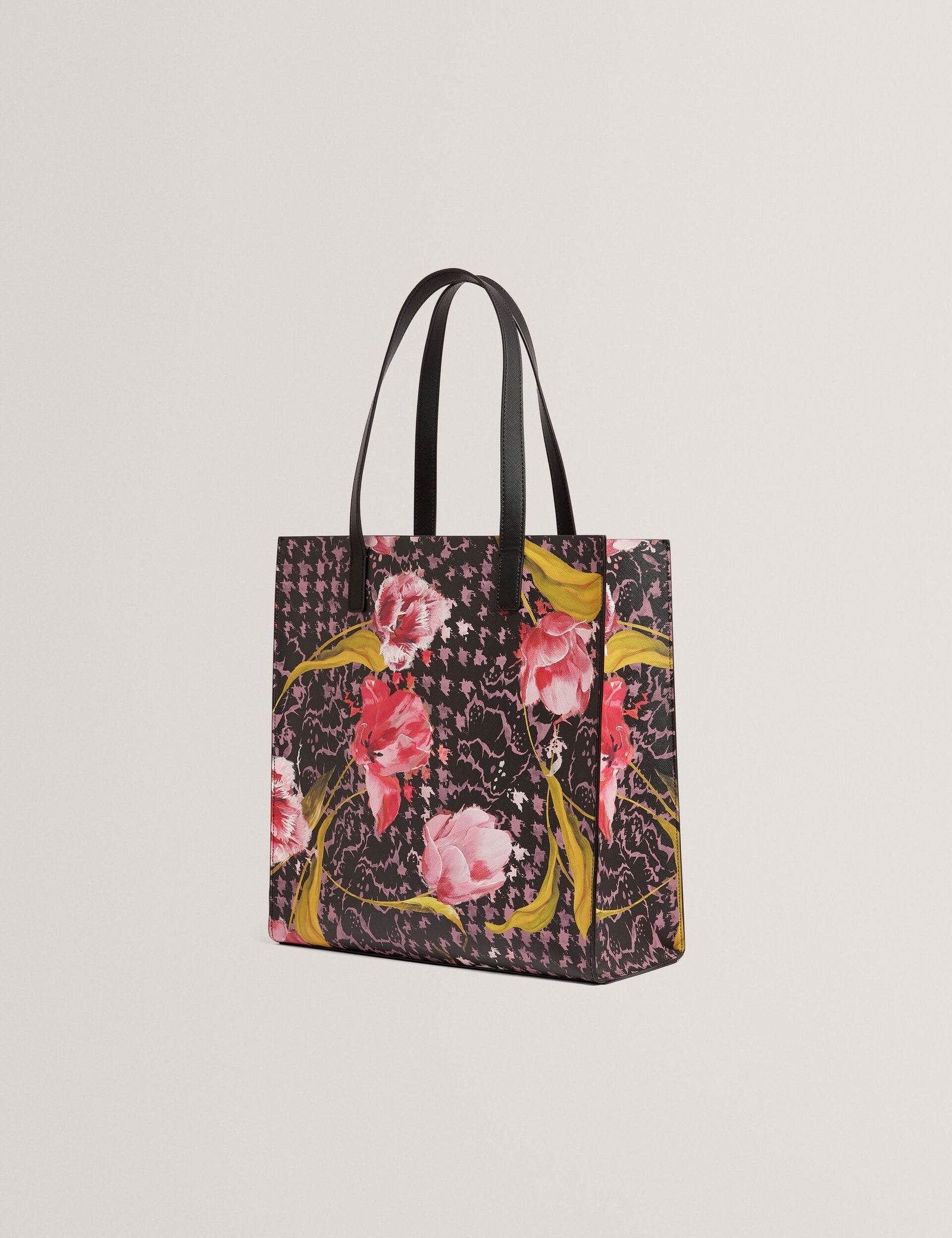 Ted Baker Tullsa Floral Check Print Large Icon Tote Bag Women's