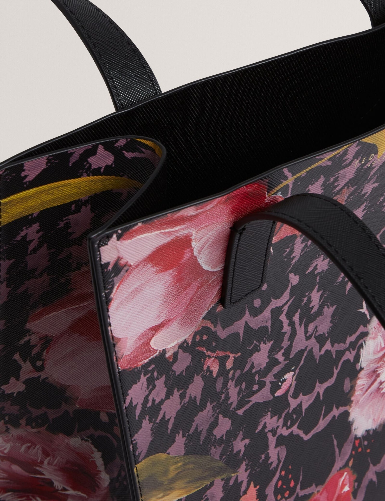 Ted Baker Tuliia Floral Check Pu Small Icon Tote Bag Women's