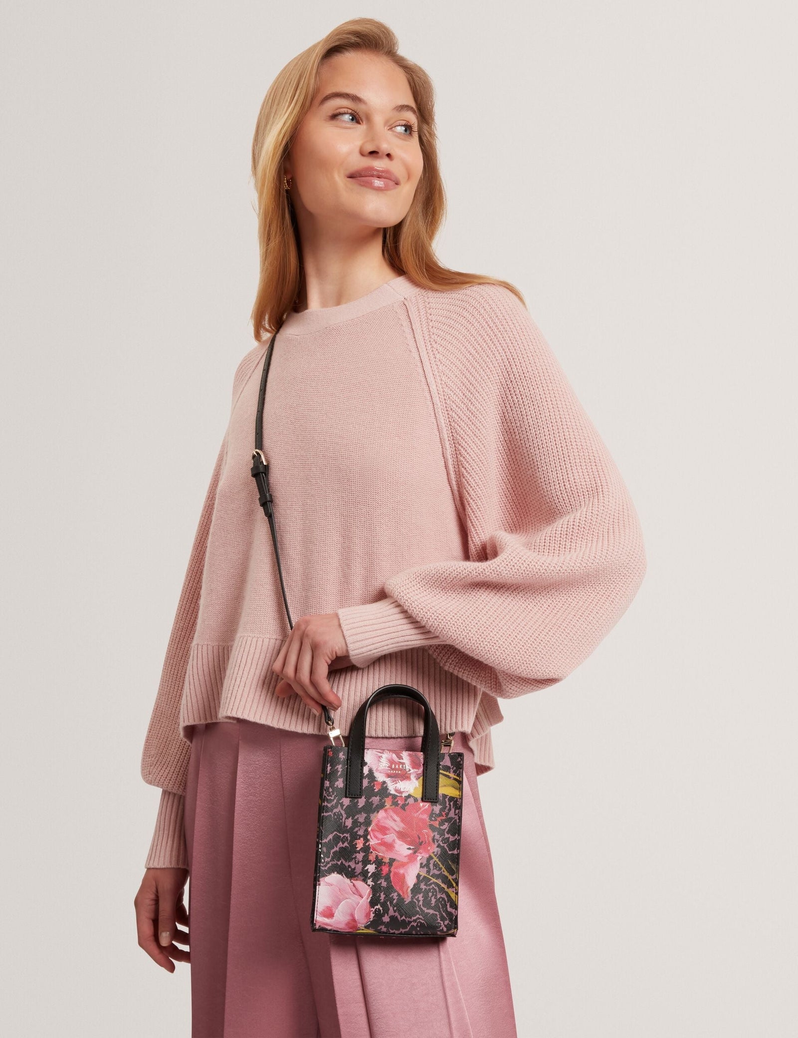 Ted Baker Talura Floral Check Print Mini Icon Tote Bag Women's