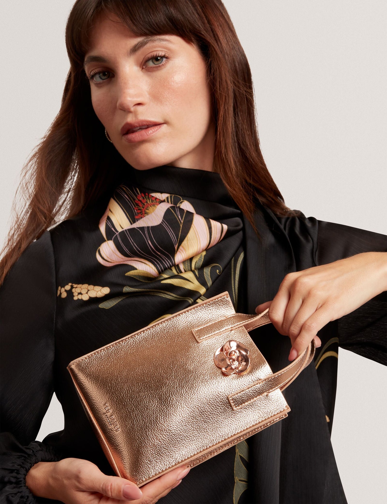 Ted Baker Rosari Metallic Rose Detail Mini Icon Tote Bag Women's