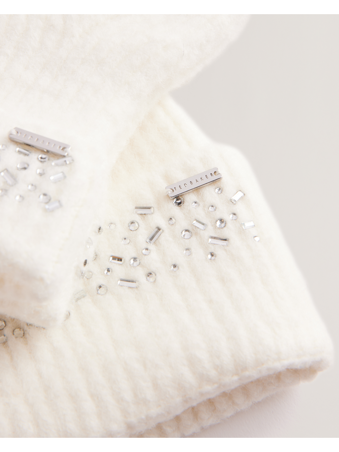 Ted Baker Keriis Rhinestone Knitted Hat And Gloves Set Women's