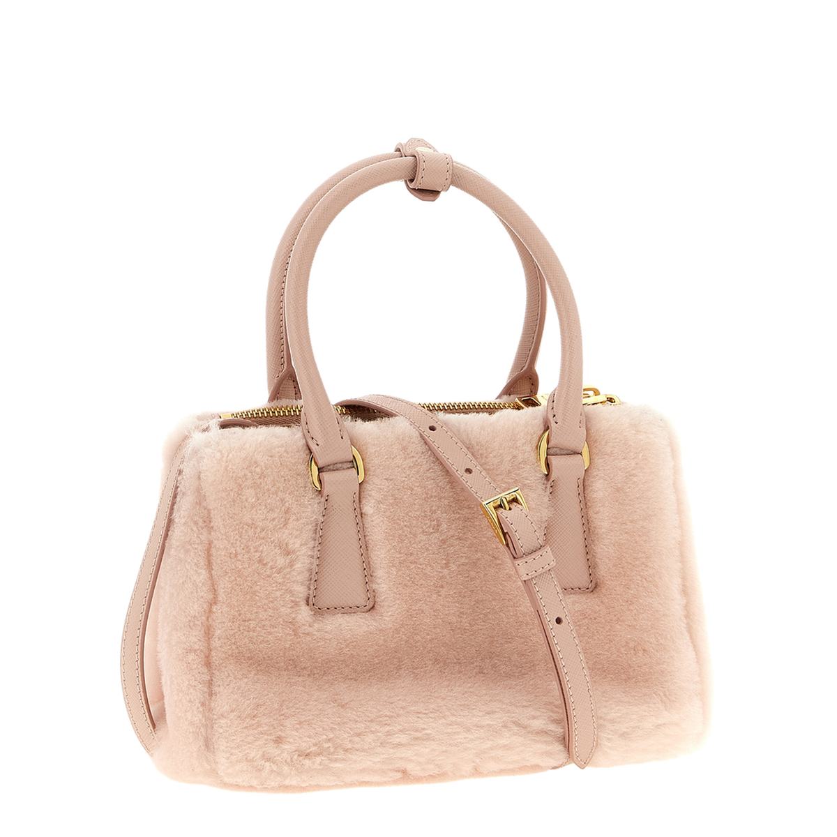 Galleria Mini Shearling Handbag - Orchid Pink