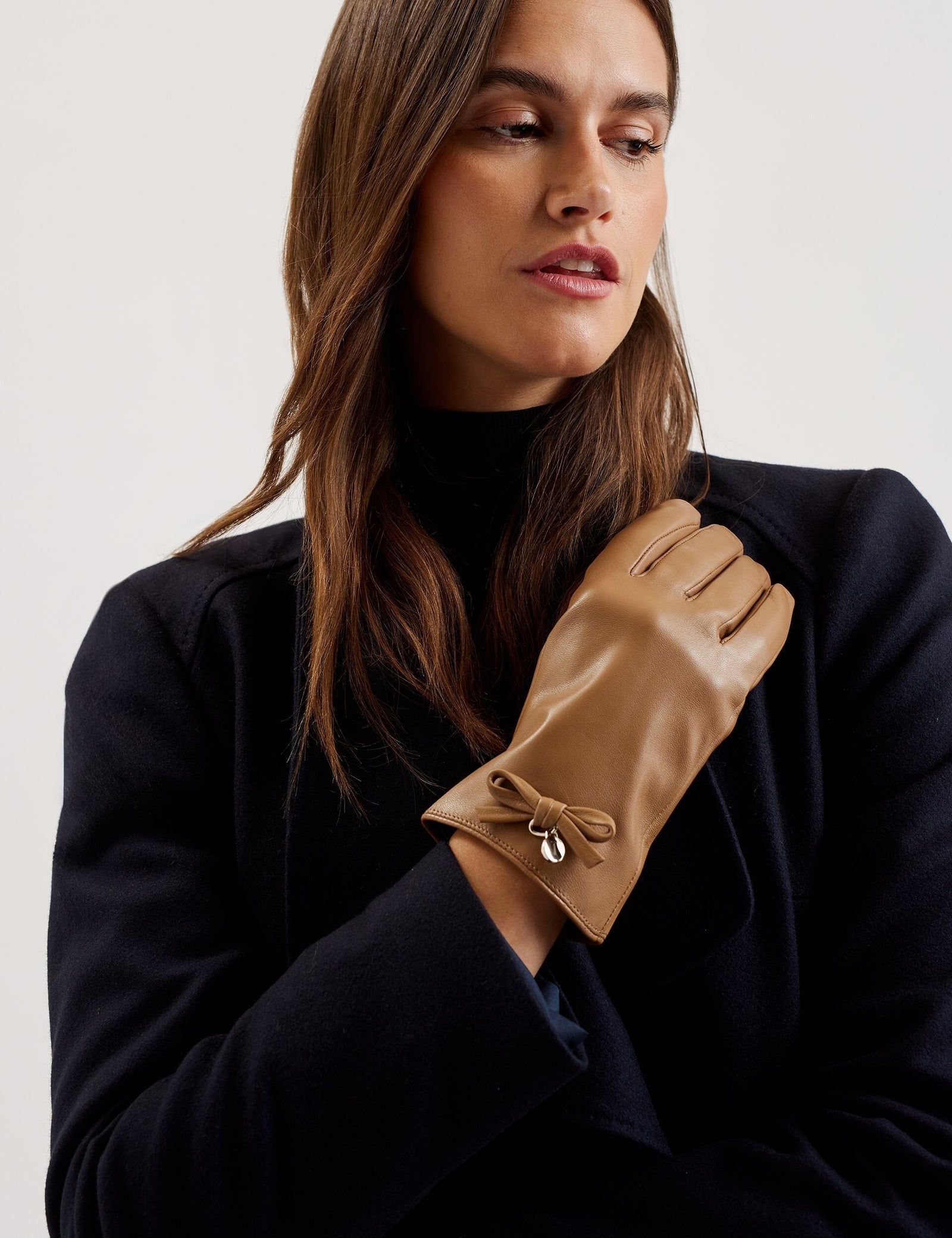 Ted Baker Sheryys Bow Detail Soft Leather Gloves Women's