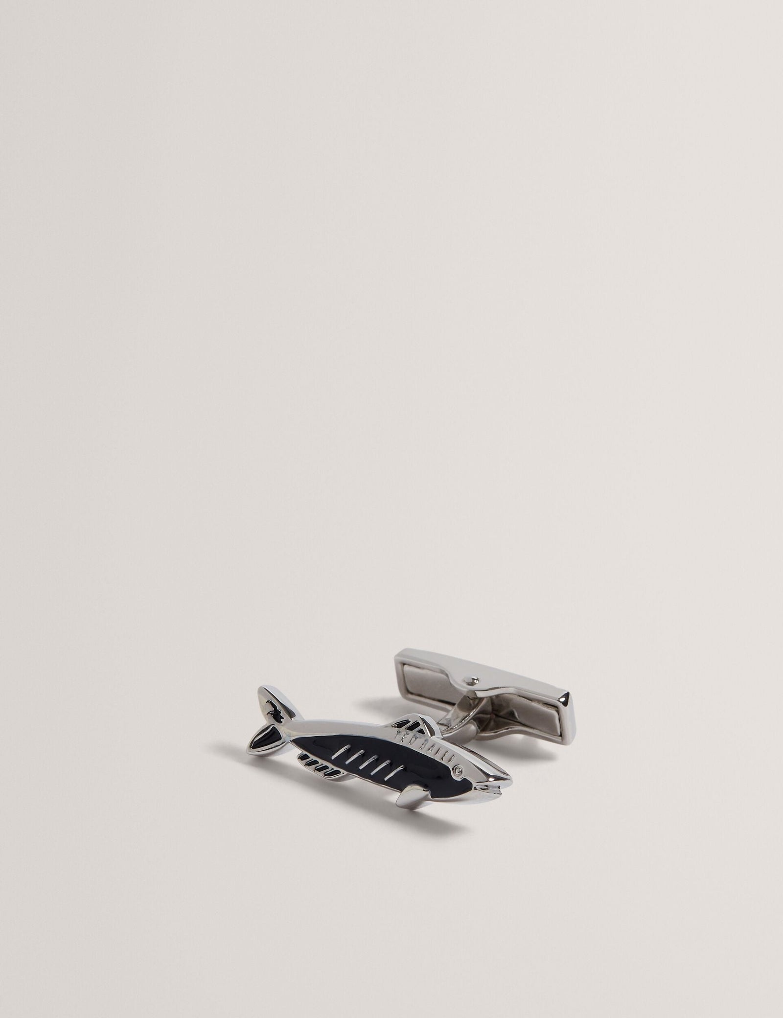 Ted Baker Kipper Fish Shape Branded Metal Cufflinks