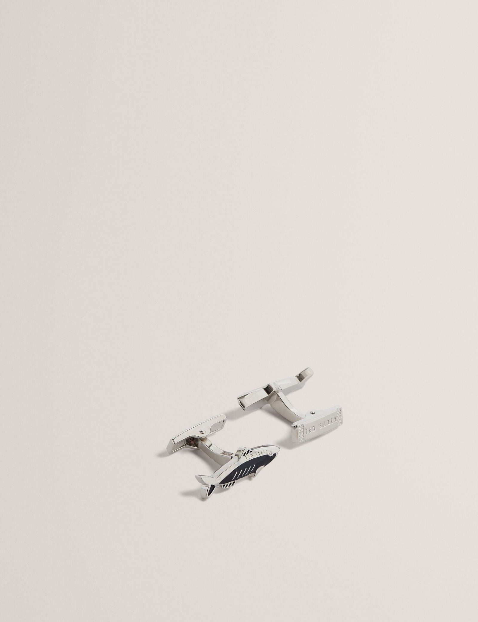 Ted Baker Kipper Fish Shape Branded Metal Cufflinks
