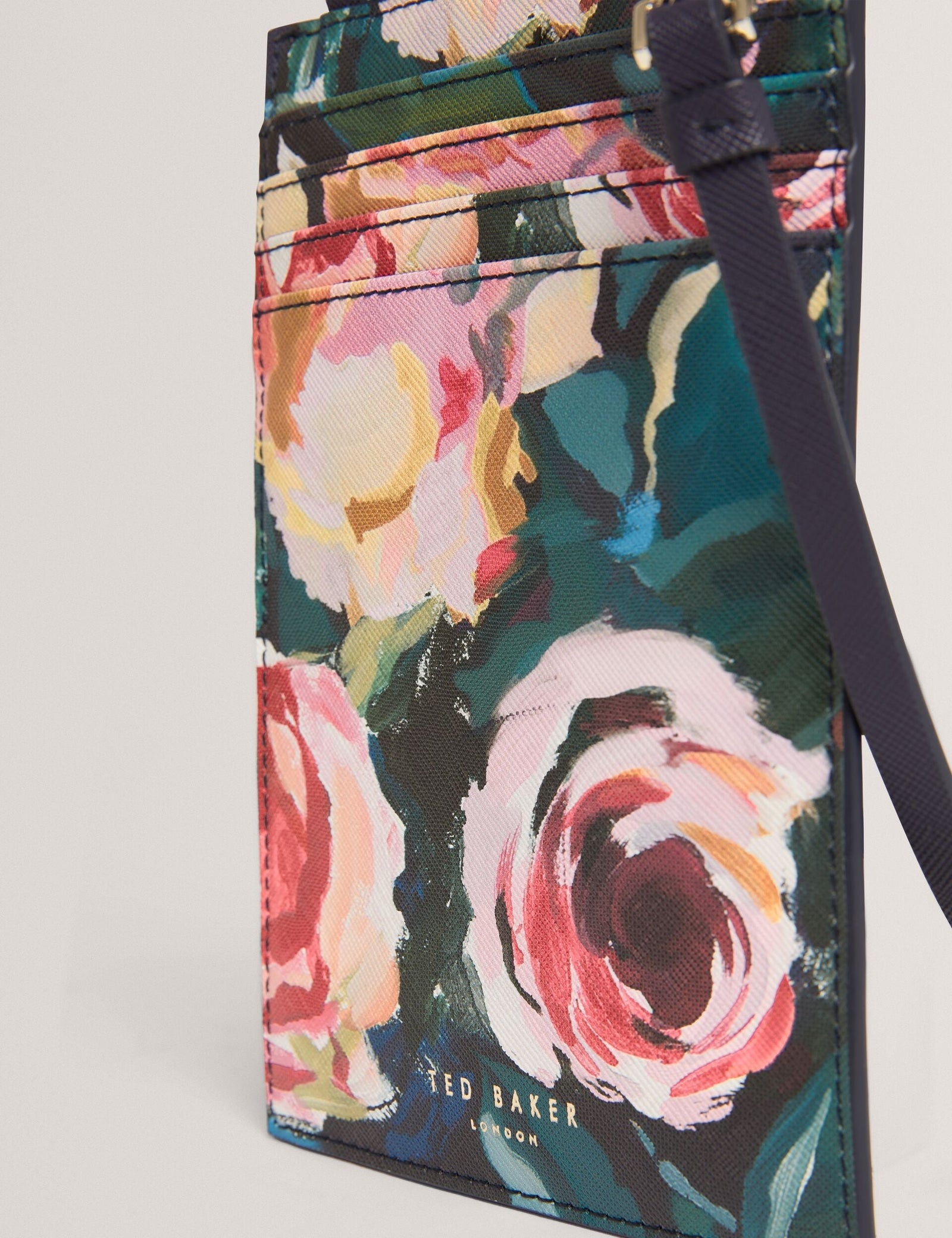 Ted Baker Kelssia Rose Print Phone Card Holder Lanyard Women's
