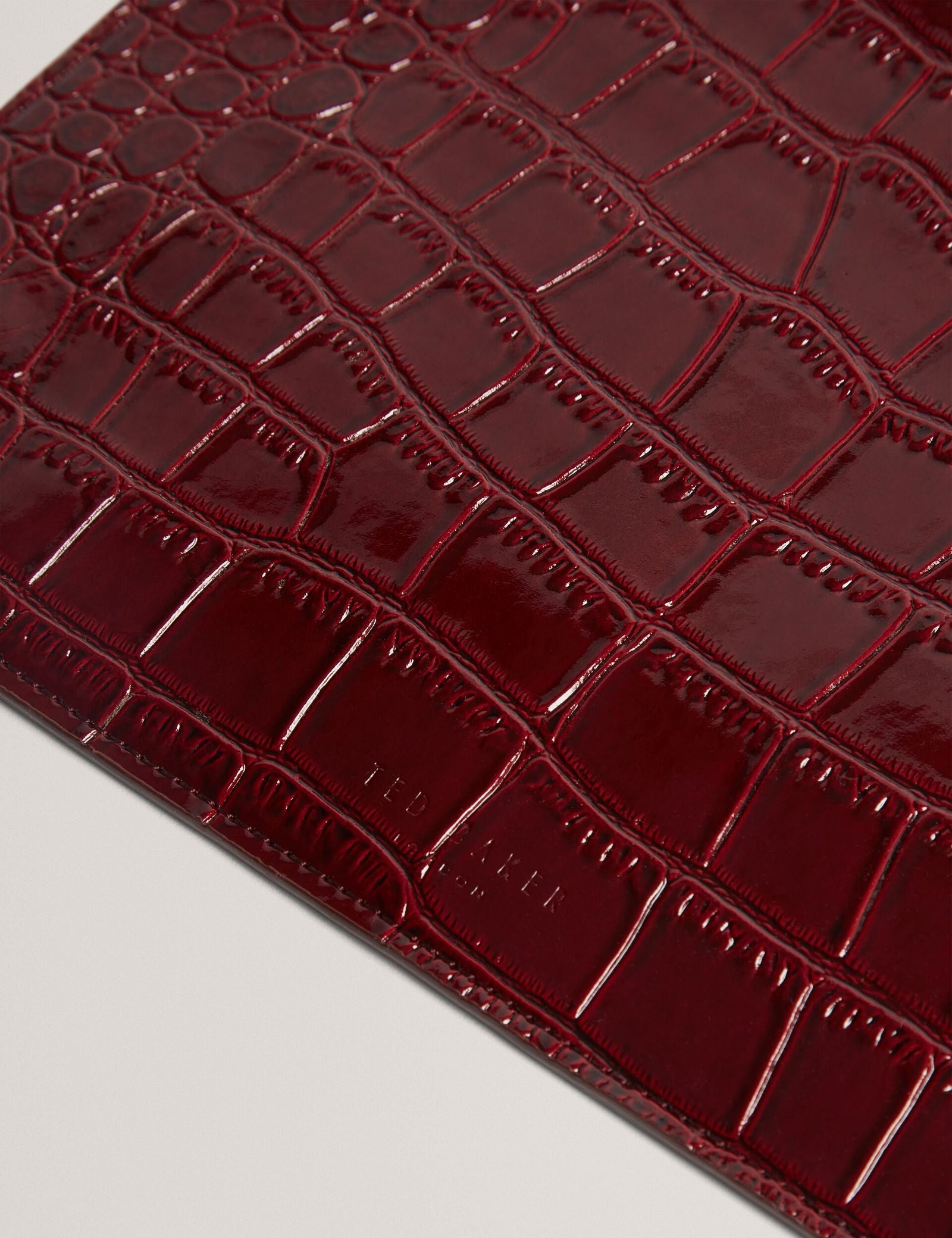 Ted Baker Kelliii Croc Effect Passport Cover Travel Pouch Women's