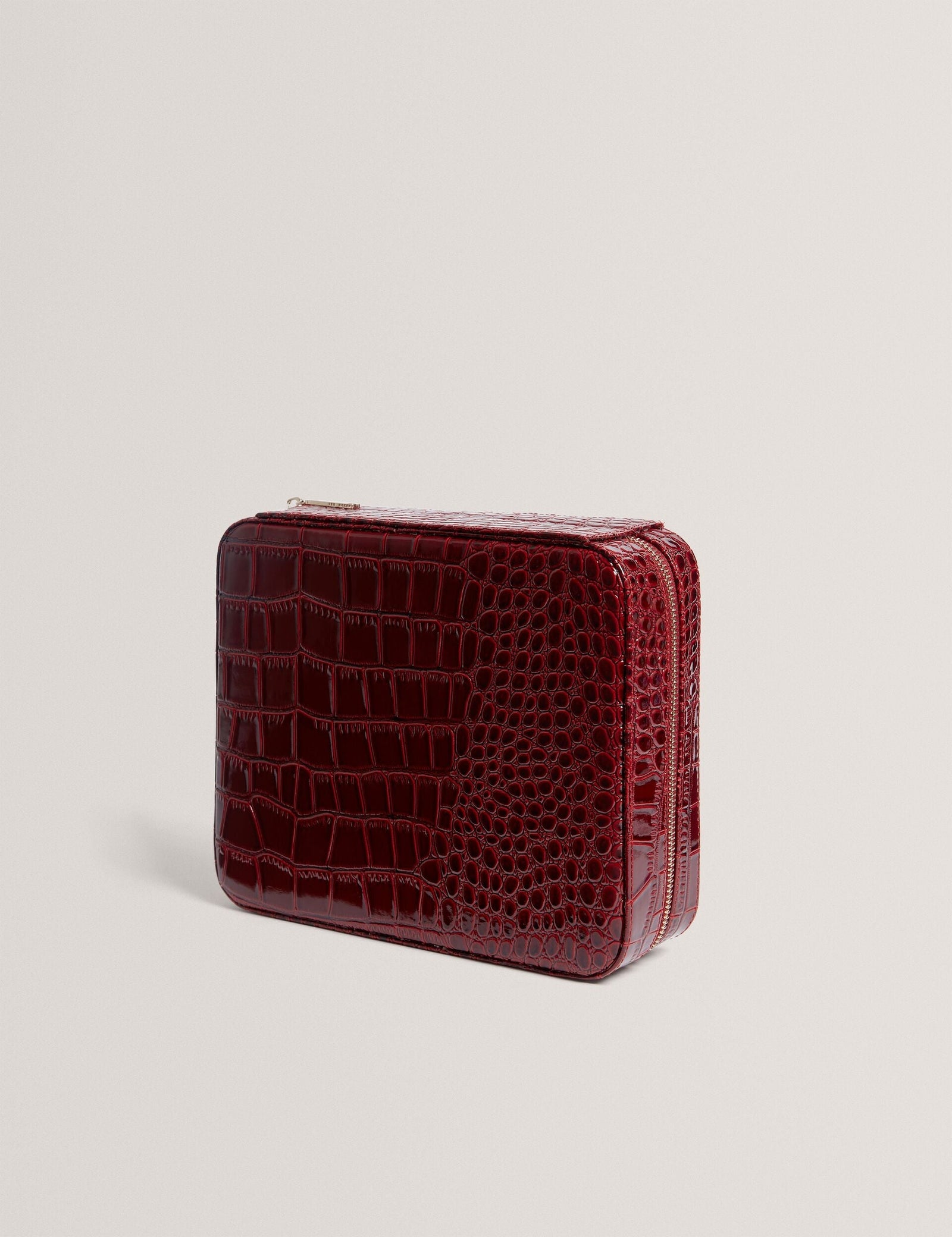 Ted Baker Kalliy Patent Croc Effect Large Jewellery Case Women's
