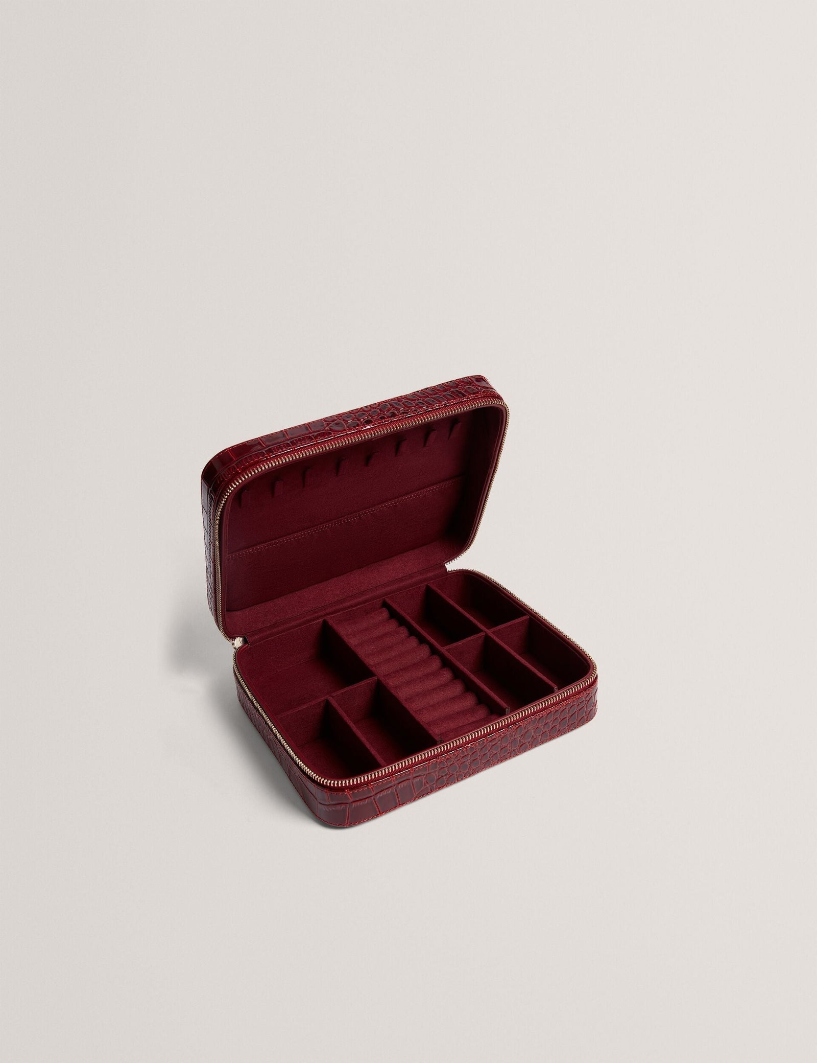 Ted Baker Kalliy Patent Croc Effect Large Jewellery Case Women's