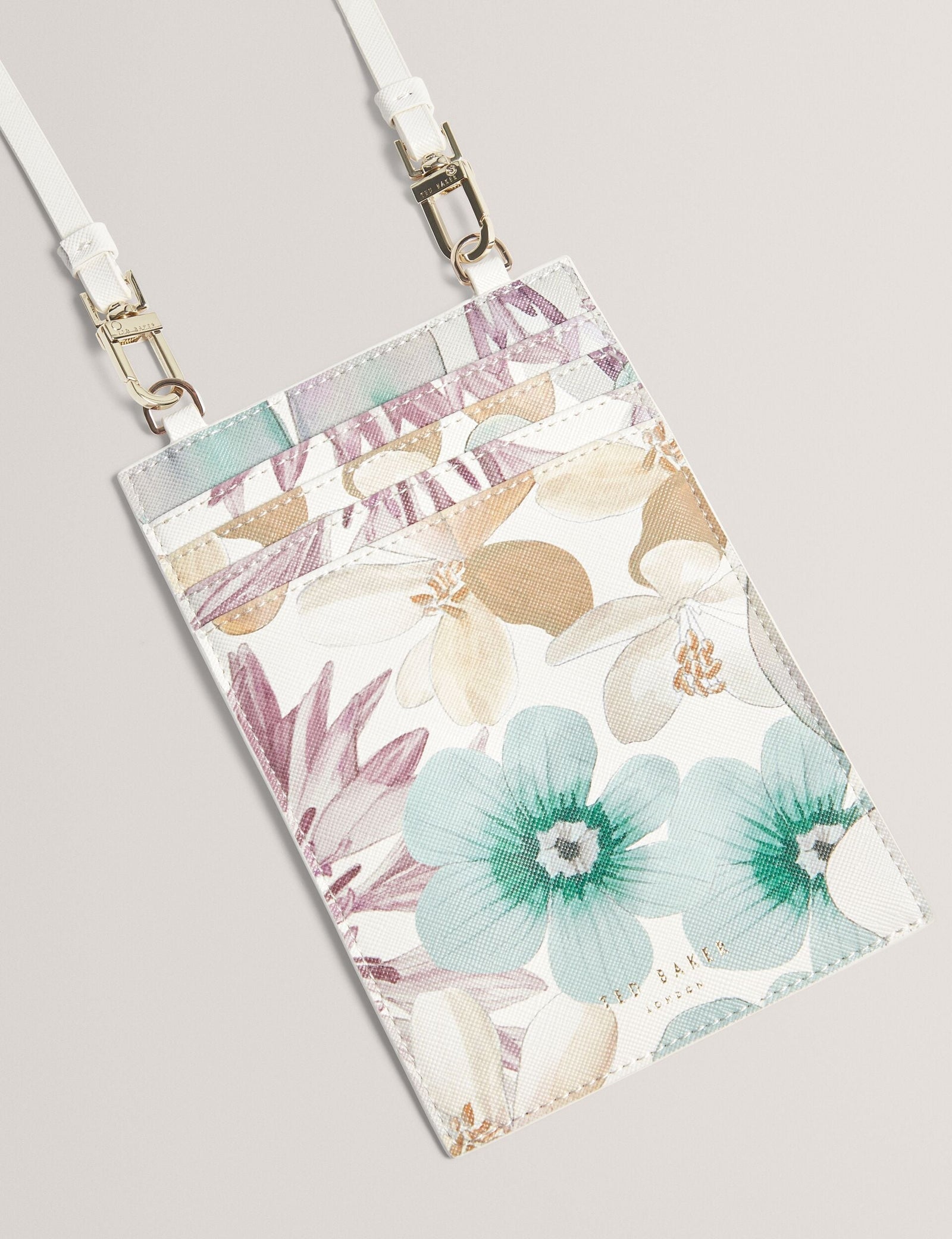 Ted Baker Hallisa Pastel Floral Phone Card Holder Lanyard Women's