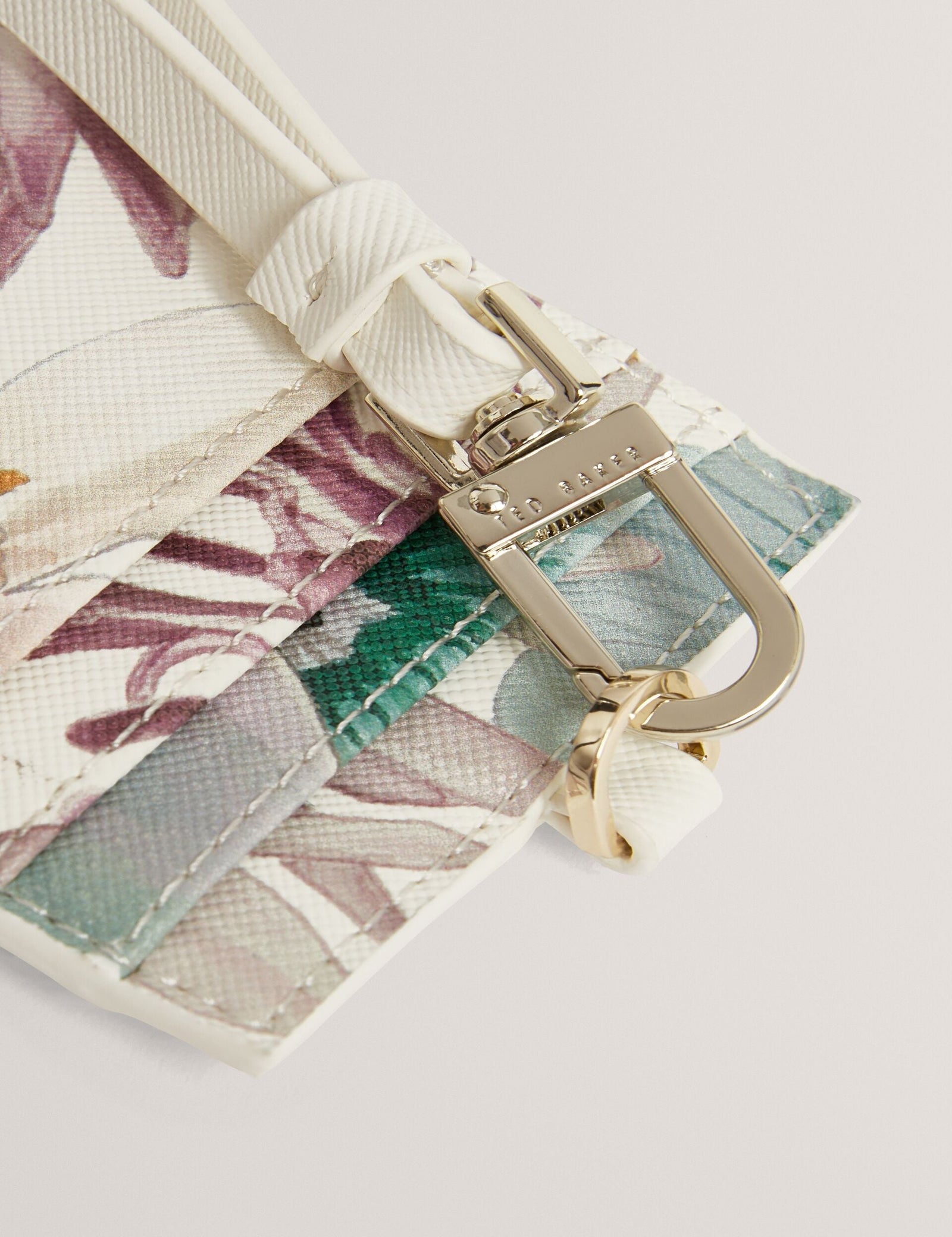 Ted Baker Halii Pastel Floral Pu Card Holder Lanyard Women's