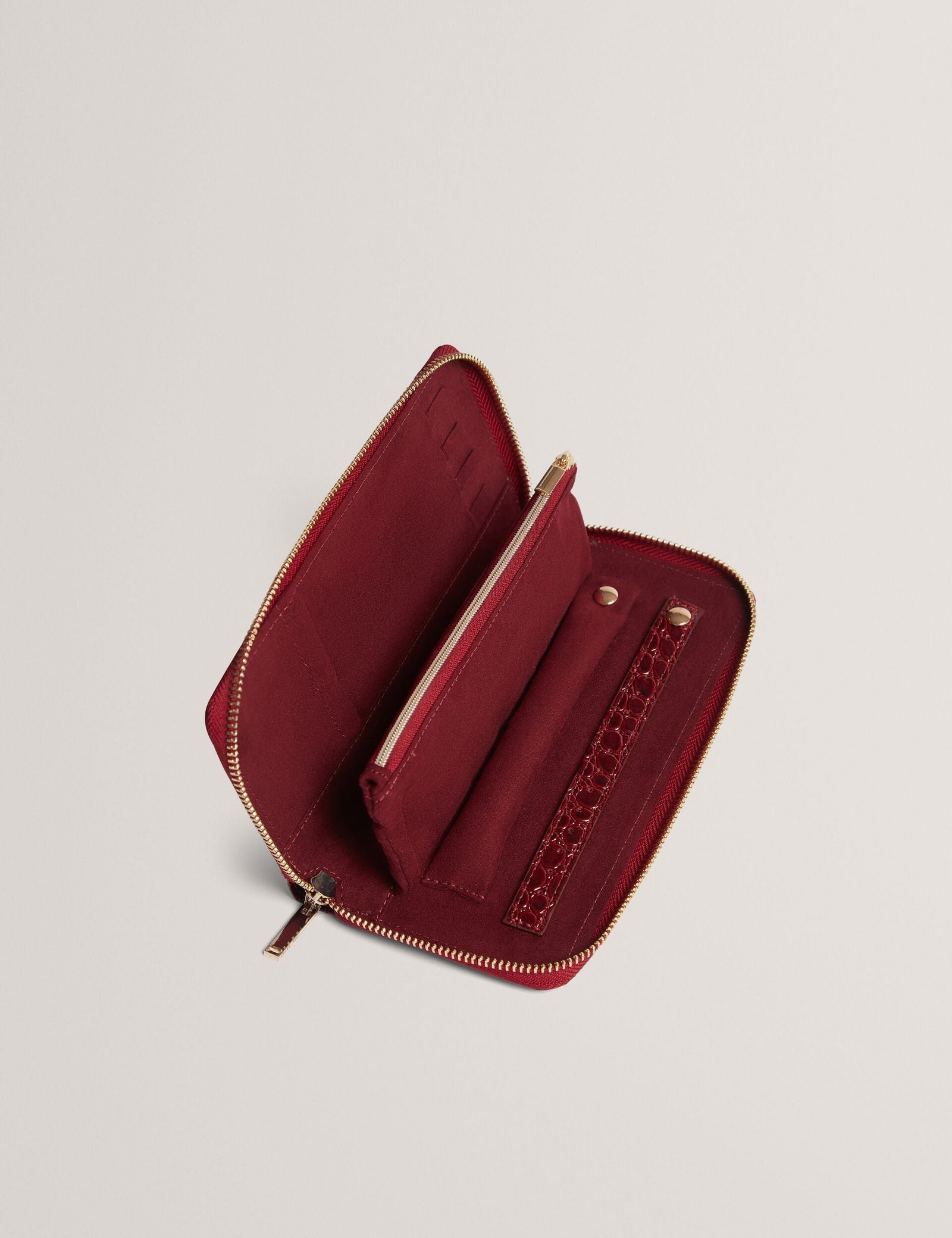 Ted Baker Aleya Patent Croc Slim Travel Jewellery Case Women's