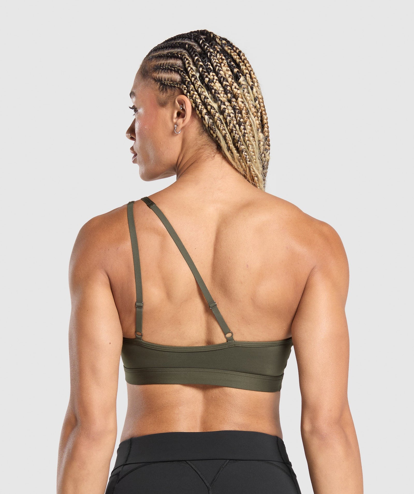 Women's Gymshark One Shoulder Sports Bra Weighted Green