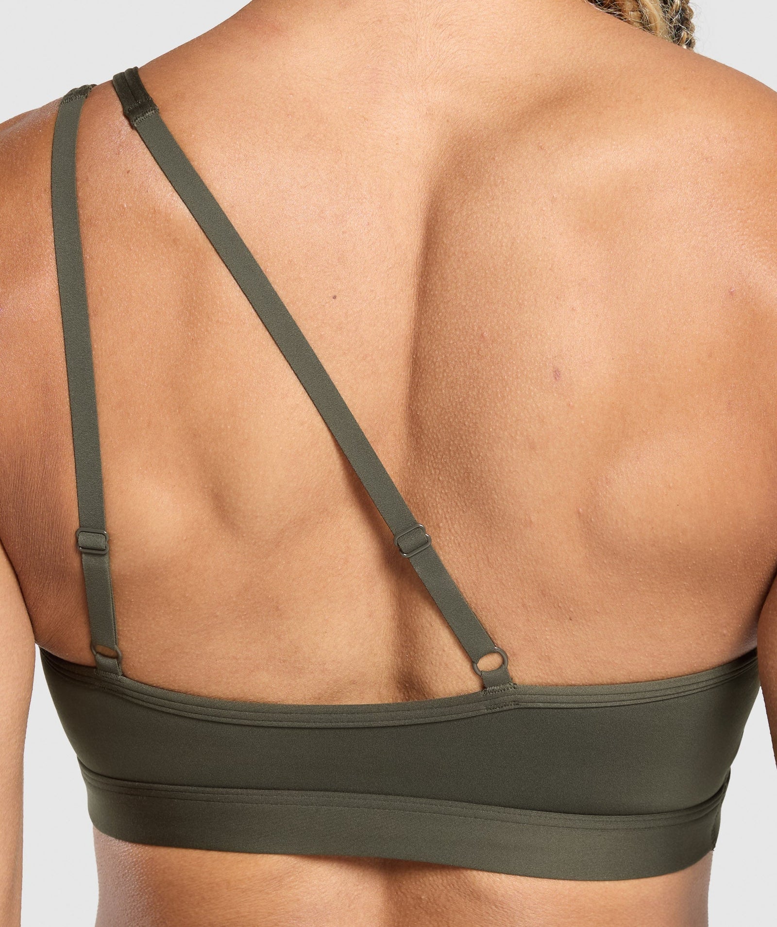 Women's Gymshark One Shoulder Sports Bra Weighted Green