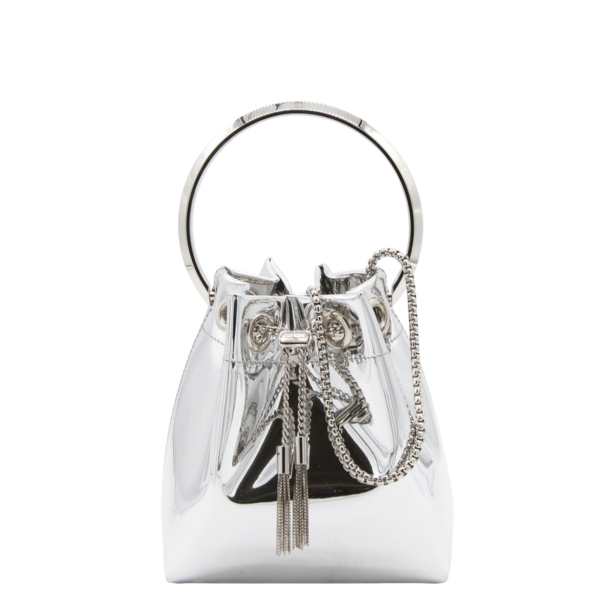 Bon Bon Mirror Fabric Mini Bag - Silver