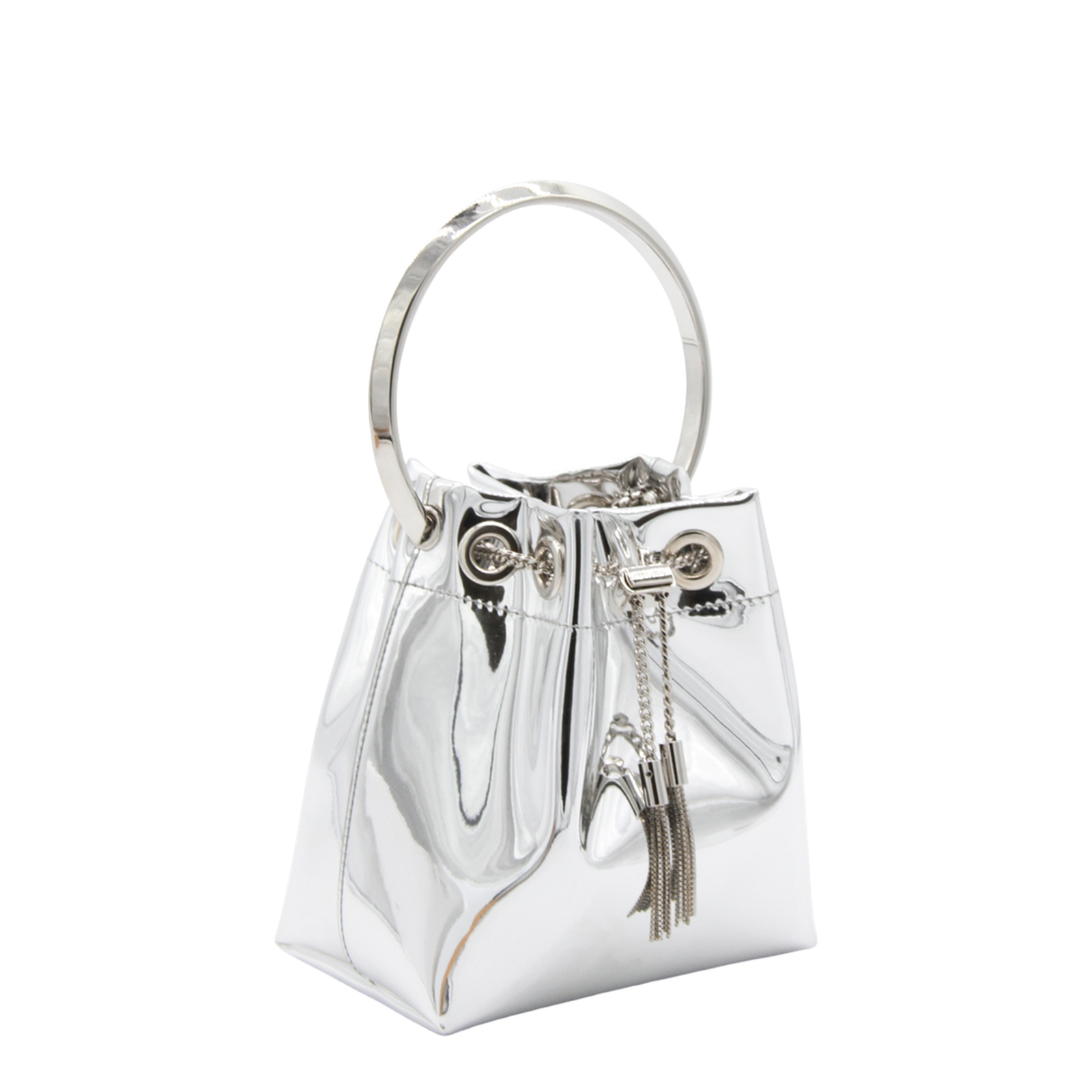 Bon Bon Mirror Fabric Mini Bag - Silver