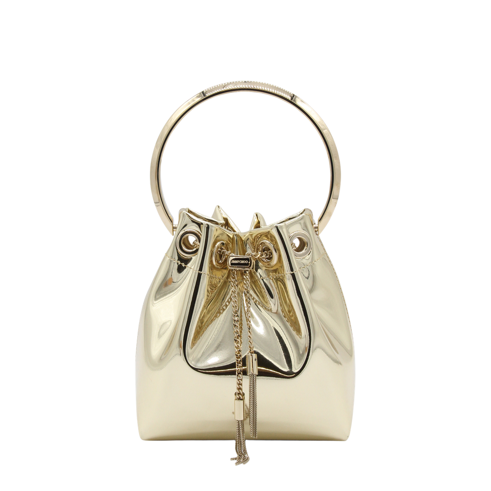 Bon Bon Mini Gold Mirror Fabric Mini Bag - Gold