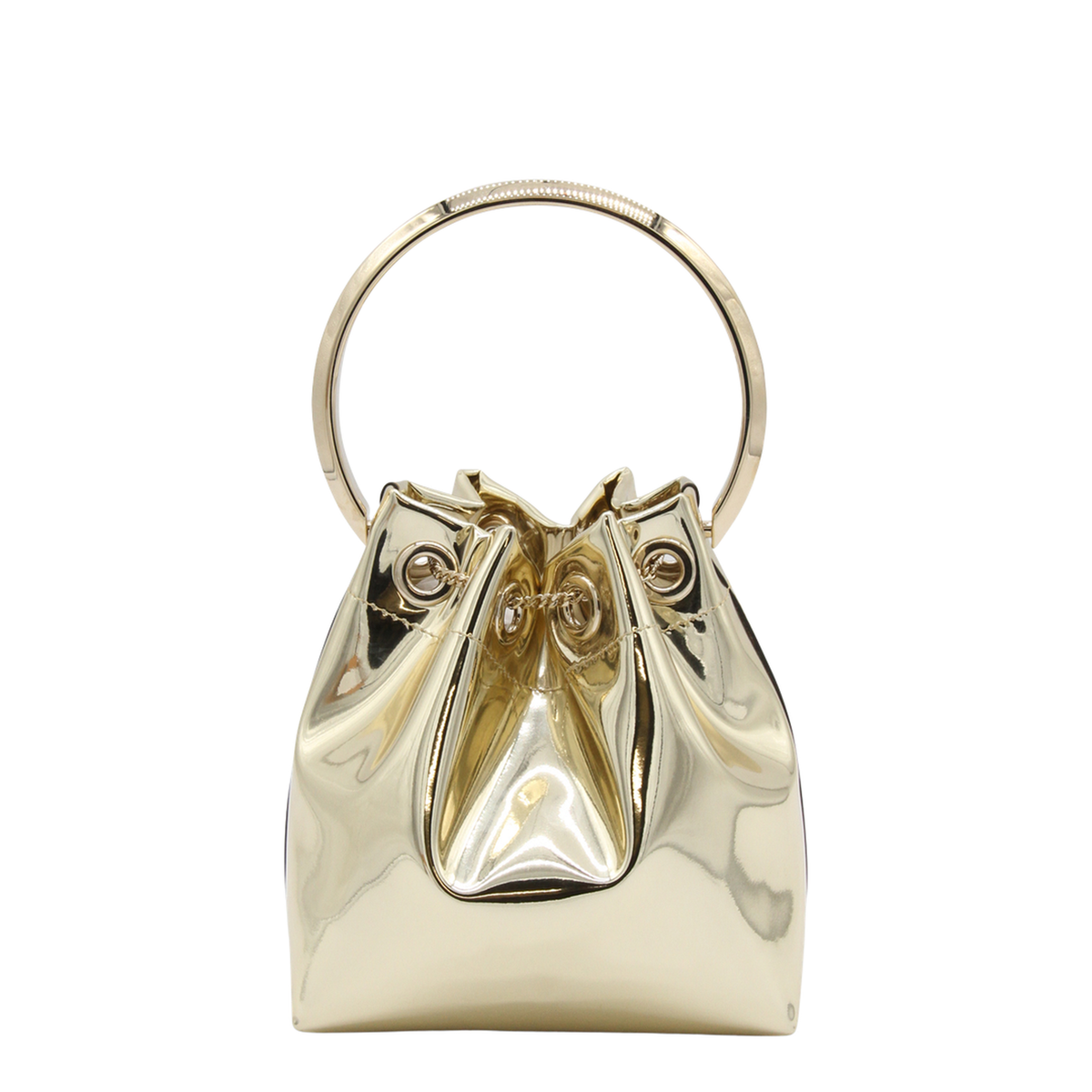 Bon Bon Mini Gold Mirror Fabric Mini Bag - Gold