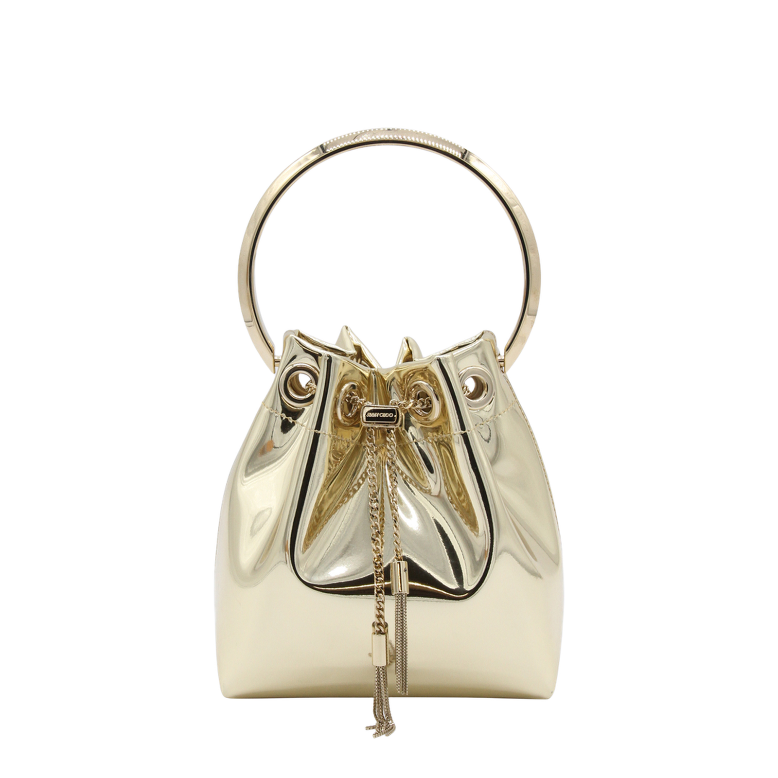 Bon Bon Mini Gold Mirror Fabric Mini Bag - Gold