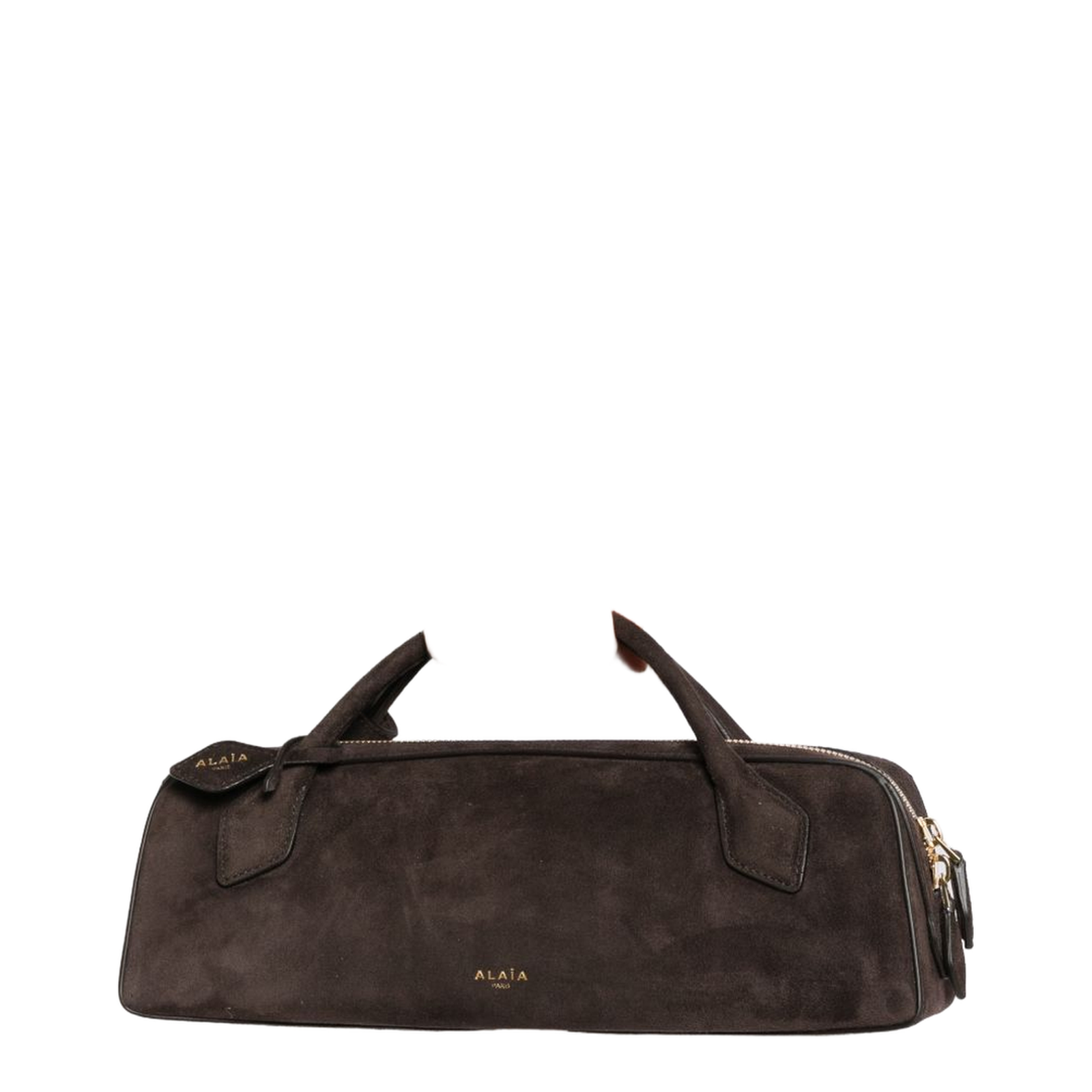 Le Teckel One Size Suede Leather Clutch - Dark Brown