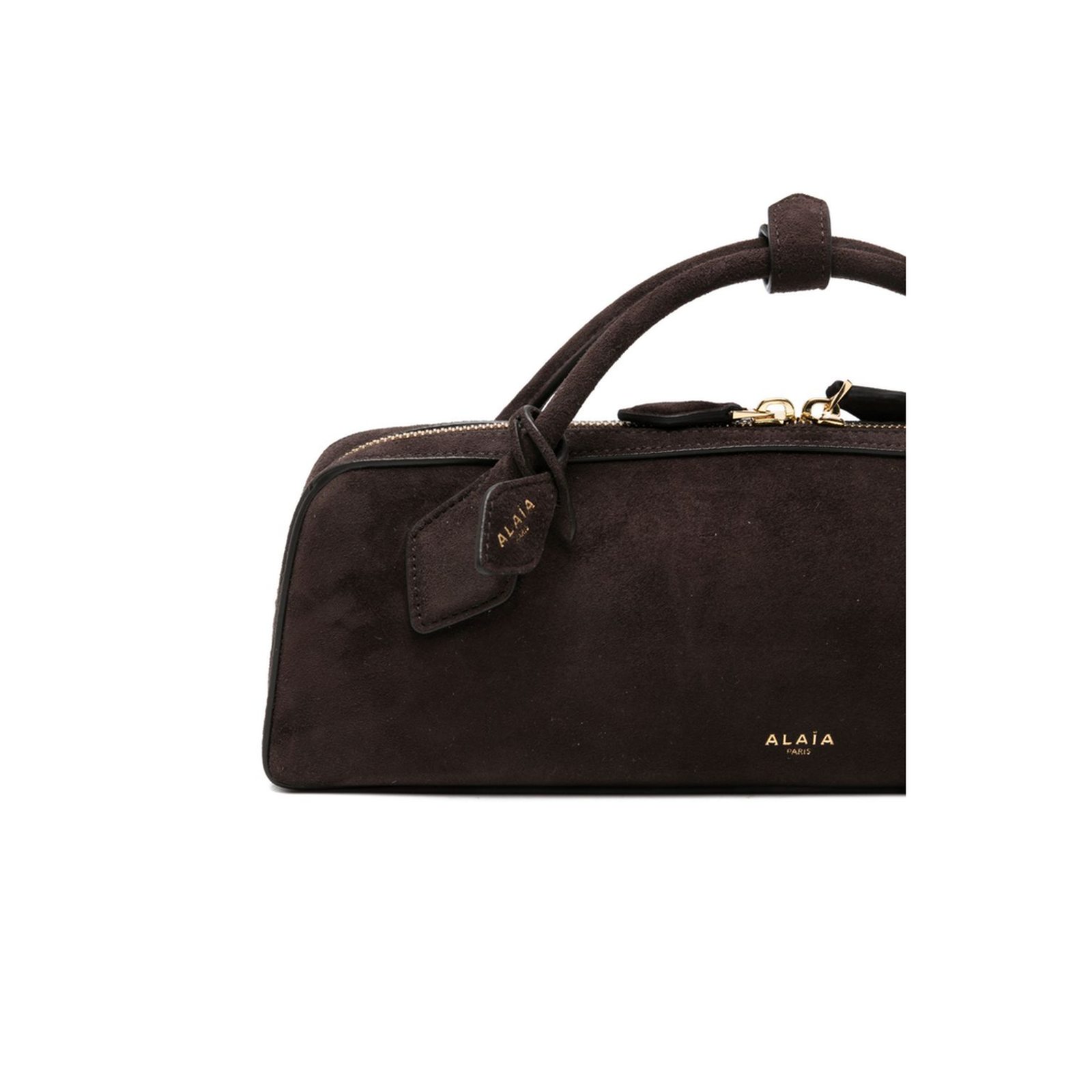 Le Teckel One Size Suede Leather Clutch - Dark Brown