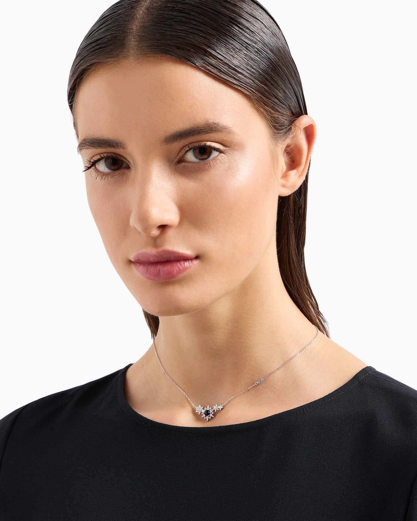Emporio Armani  Sterling Silver Station Necklace