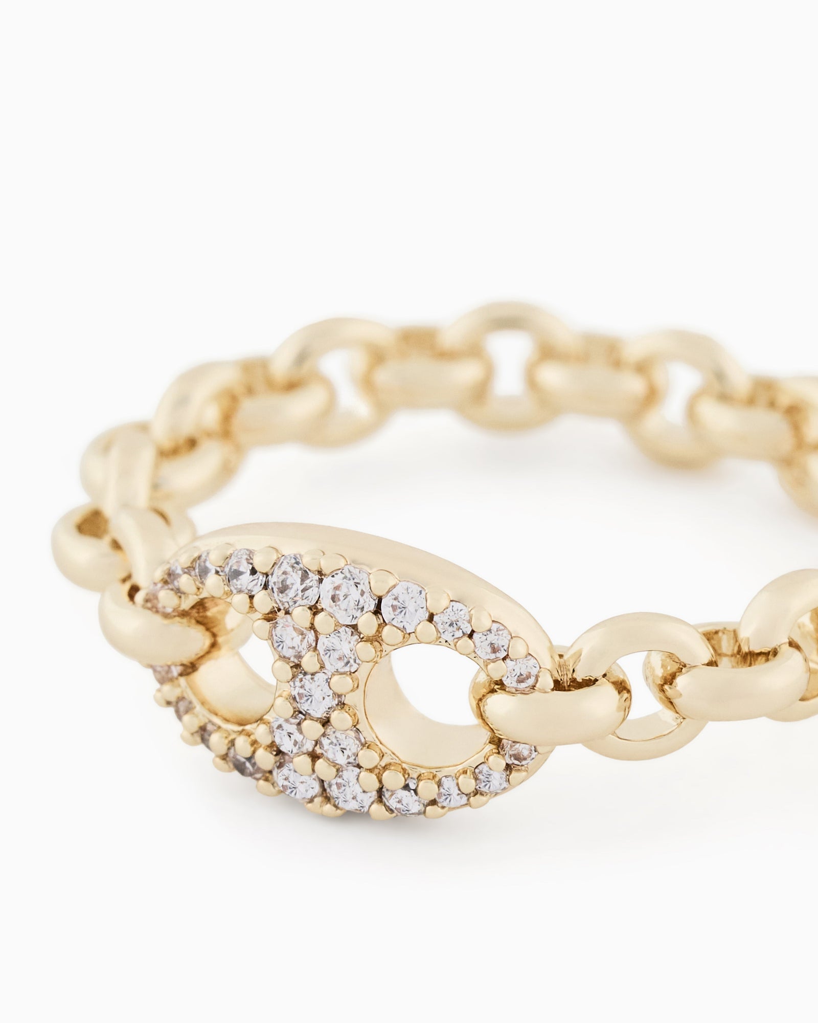 Emporio Armani  Gold-Tone Brass Center Focal Ring