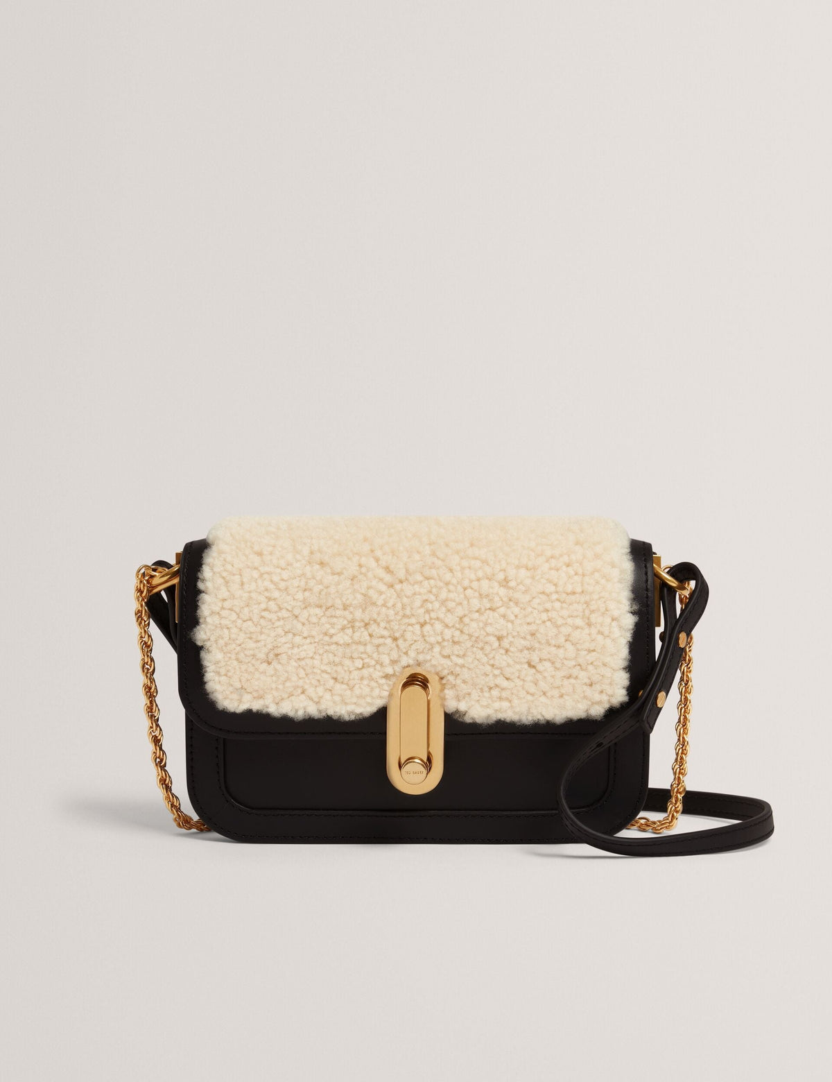 Ted Baker Sherlin Shearling Leather Twist Lock Crossbody Bag Women's