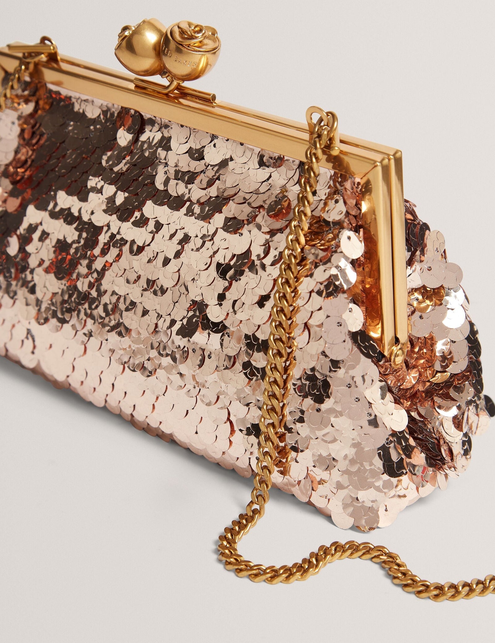 Ted Baker Sequinz Sequin Rose Clasp Clutch Bag Women's