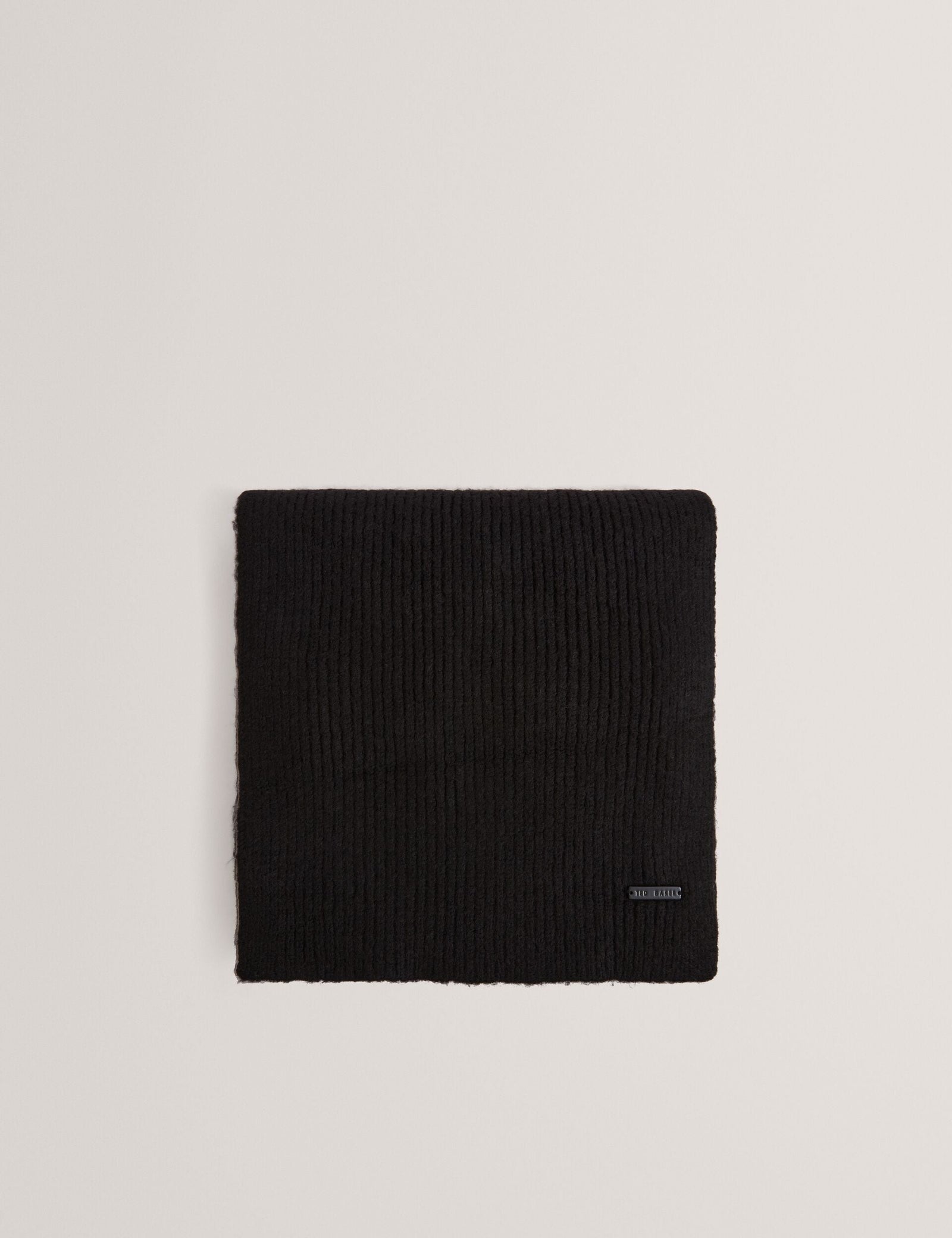 Ted Baker Lidiies Ribbed Wool Blend Knitted Scarf In Black Women's
