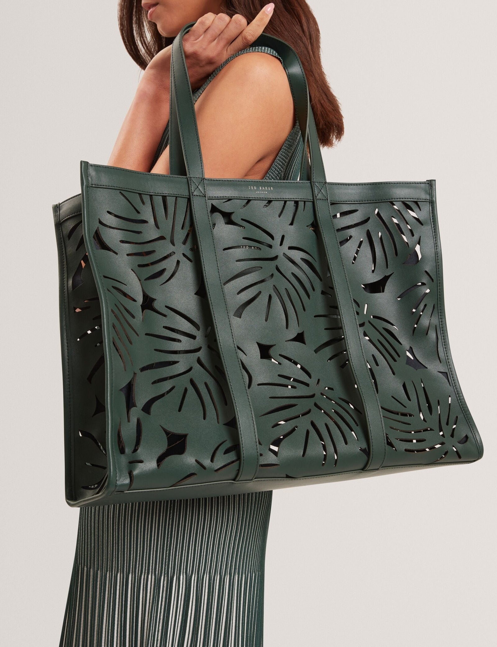 Ted Baker Leiian Leaf Cut Out Wide Leather Tote Bag Women's